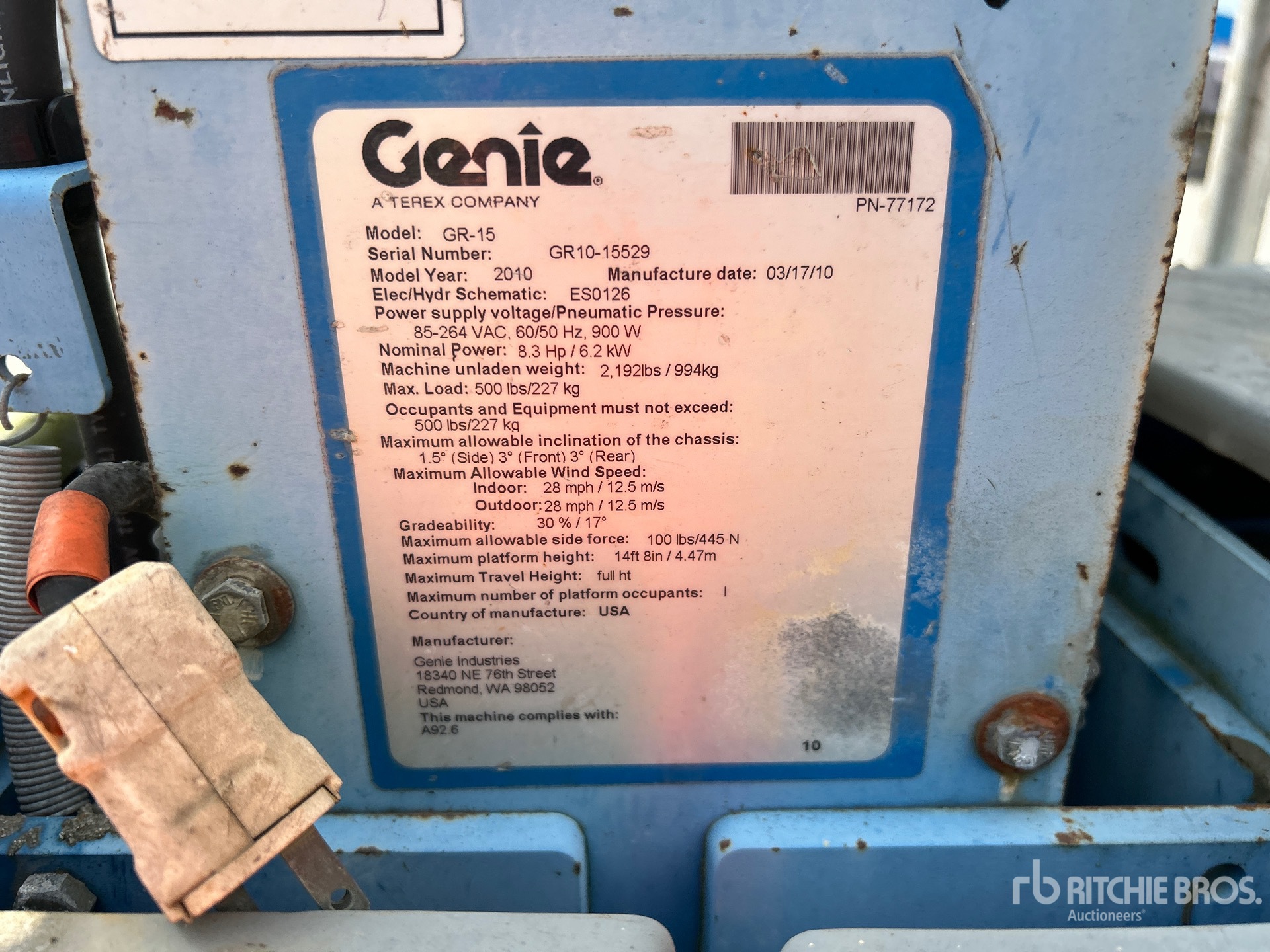 General Appearance with Serial Number / VIN