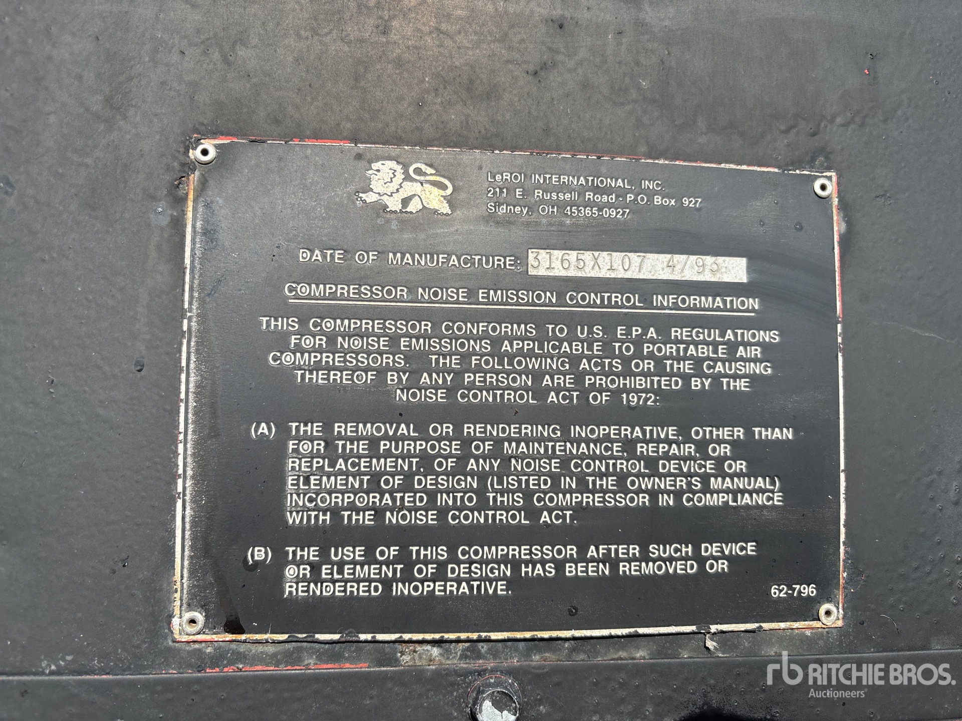 General Appearance with Serial Number / VIN