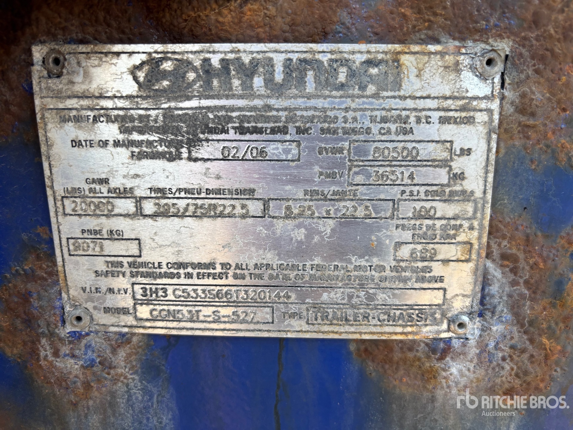 General Appearance with Serial Number / VIN