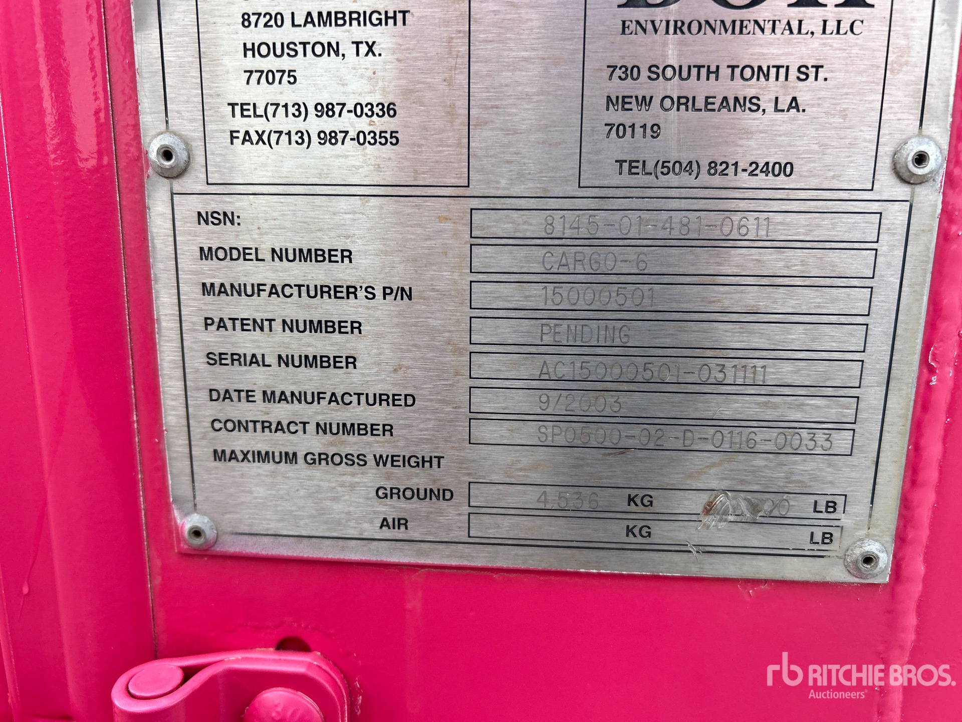 General Appearance with Serial Number / VIN