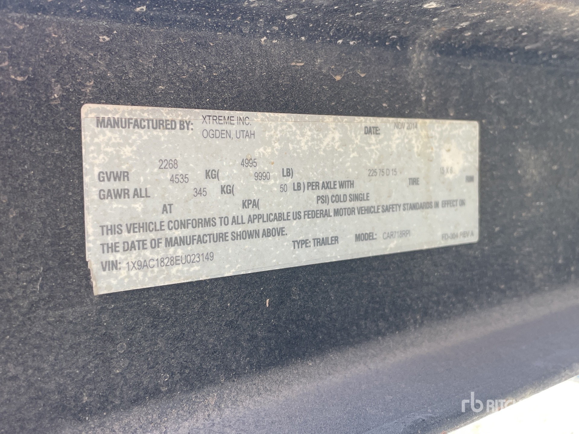 General Appearance with Serial Number / VIN