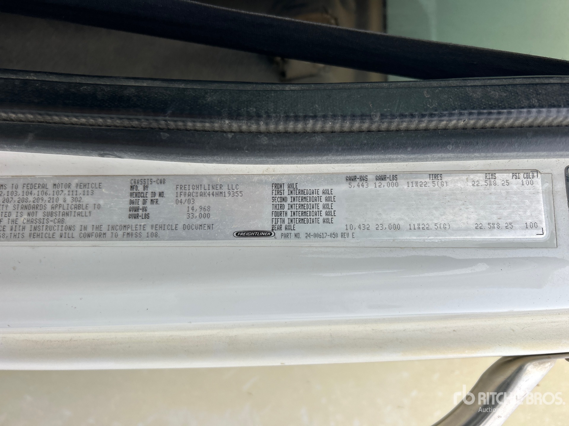 General Appearance with N.º de serie/VIN