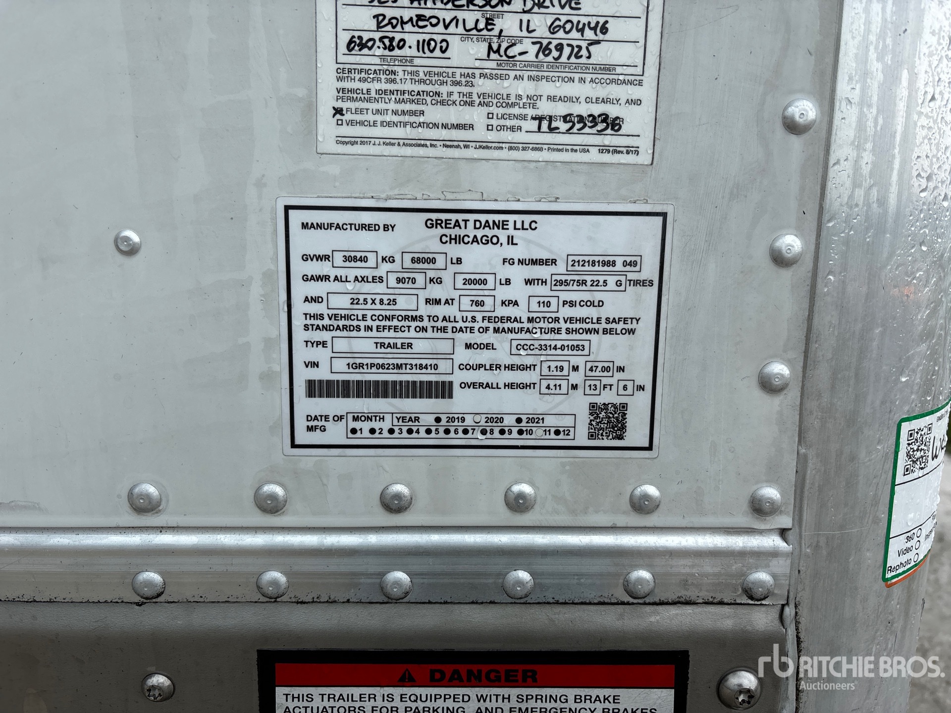 General Appearance with Serial Number / VIN