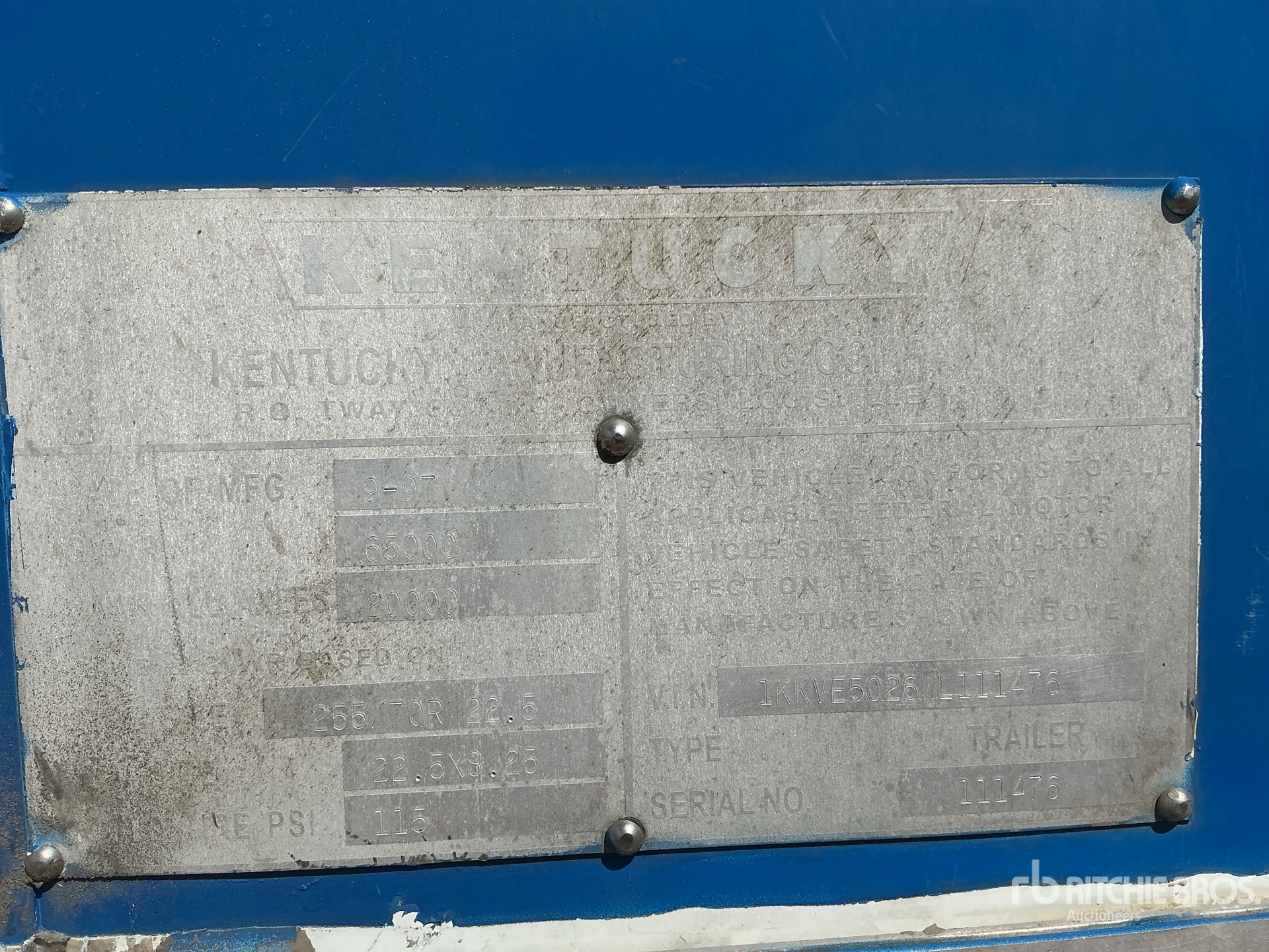 General Appearance with Serial Number / VIN