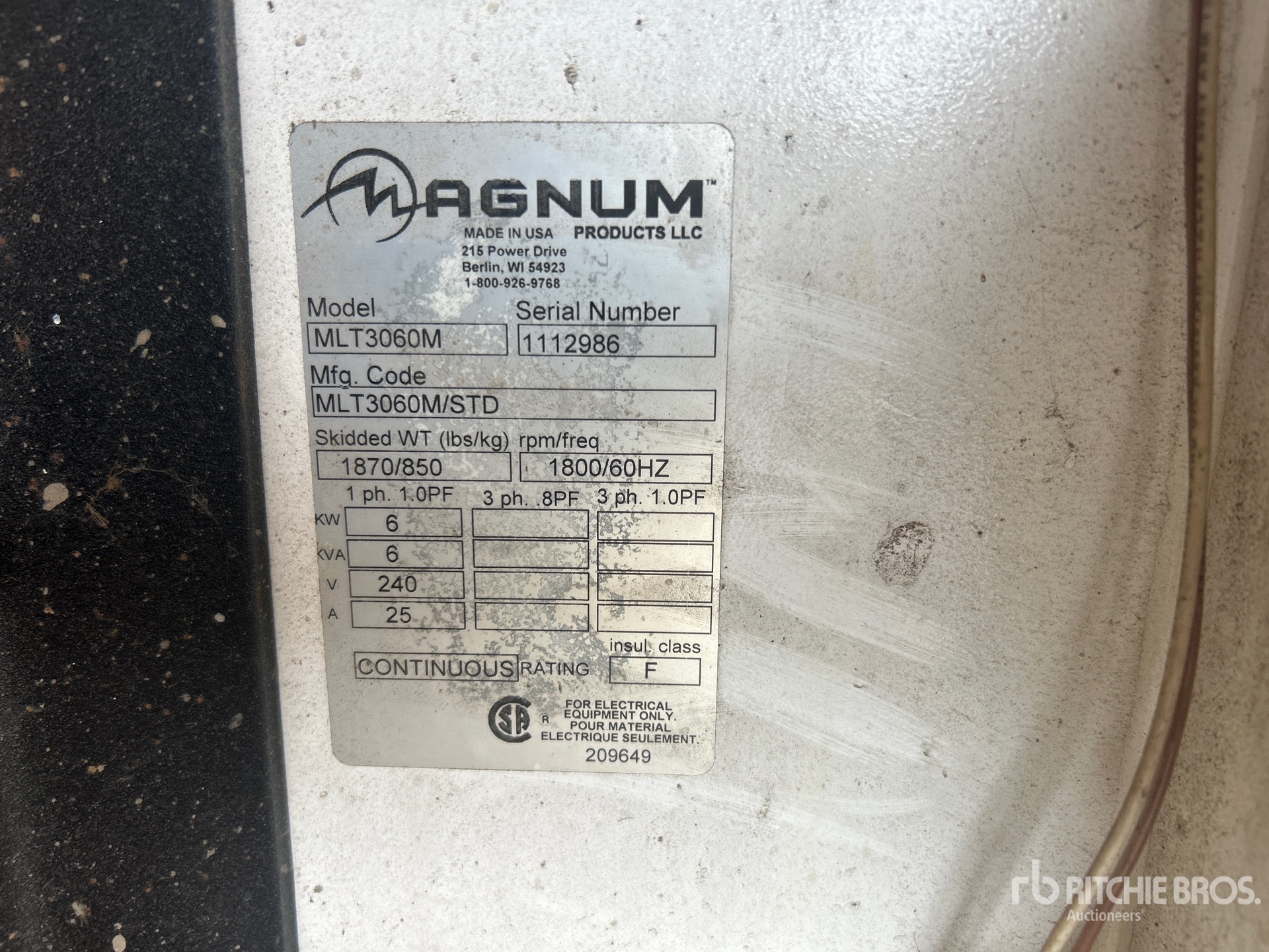 General Appearance with Unit Serial Number