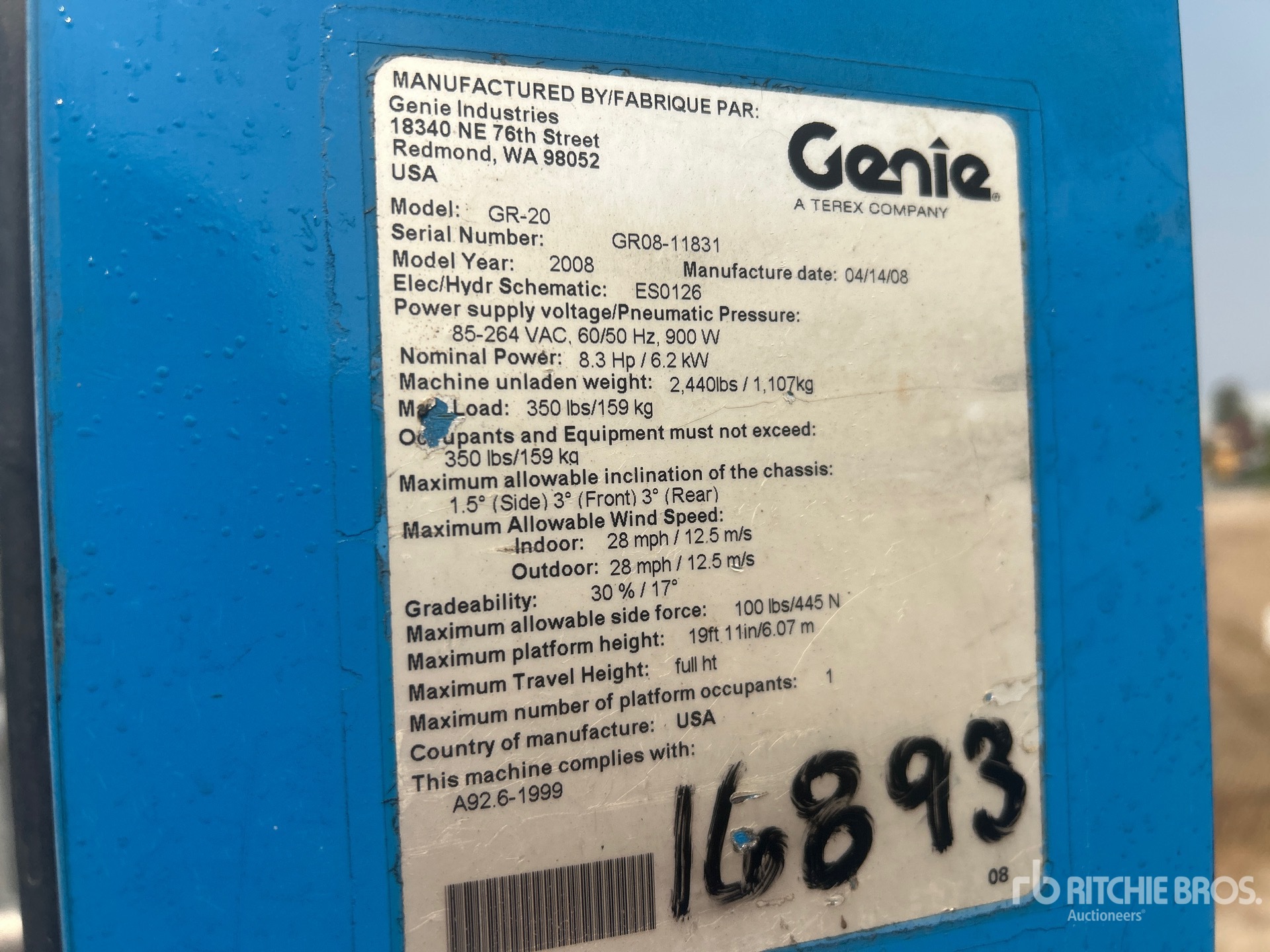 General Appearance with Serial Number / VIN