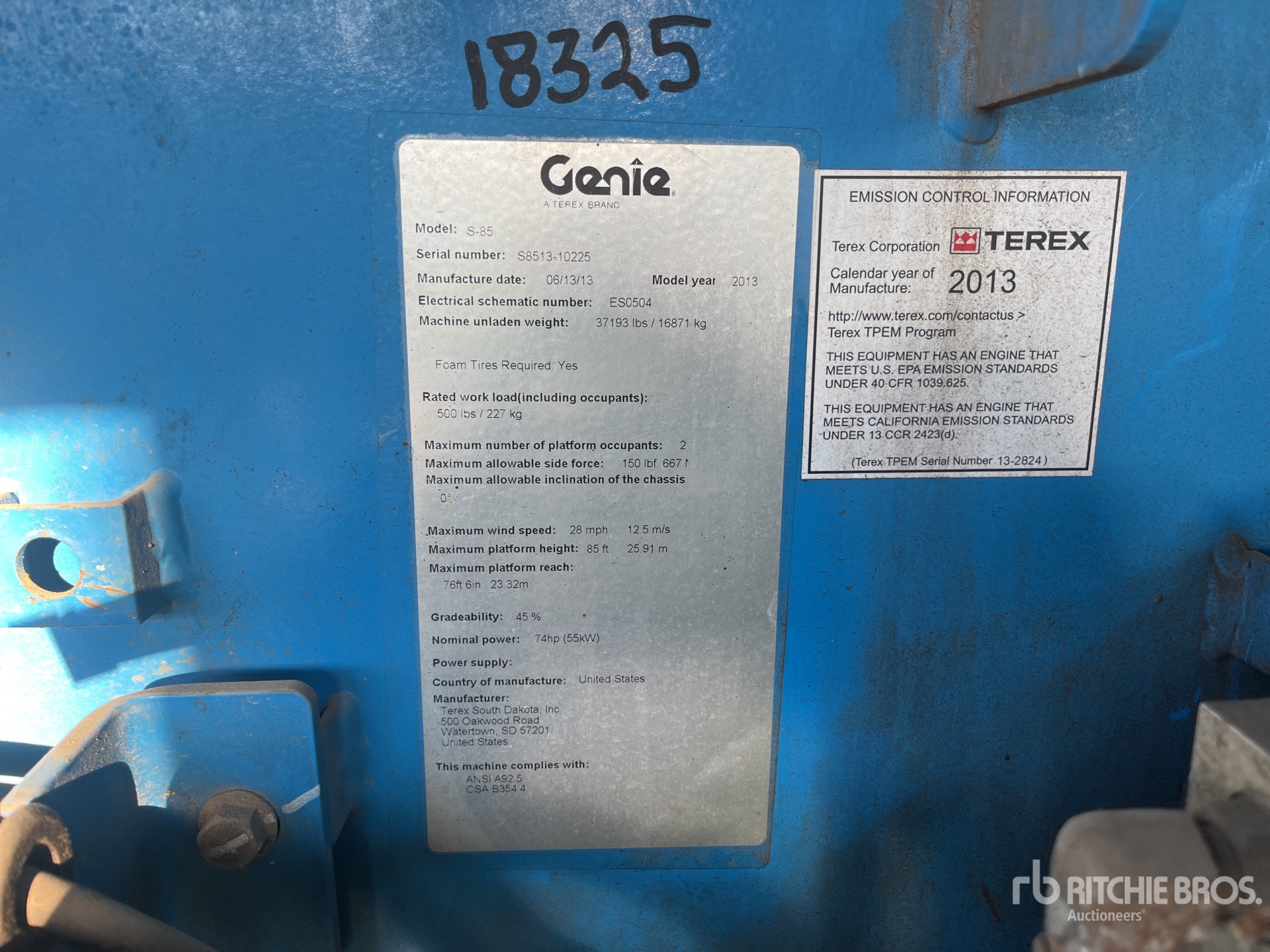 General Appearance with N.º de serie/VIN