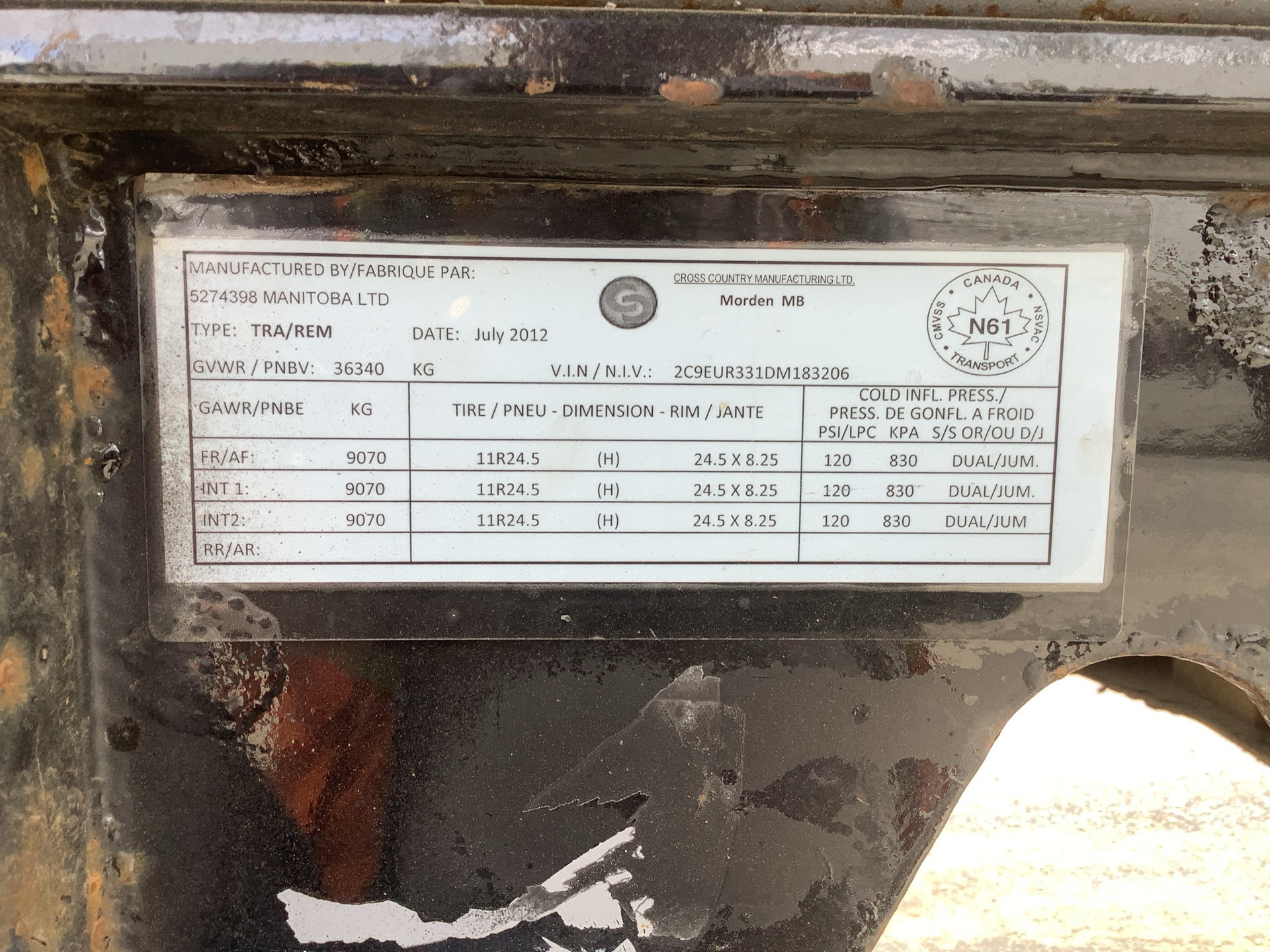 General Appearance with Numero seriale/numero d’identificazione del veicolo (VIN)
