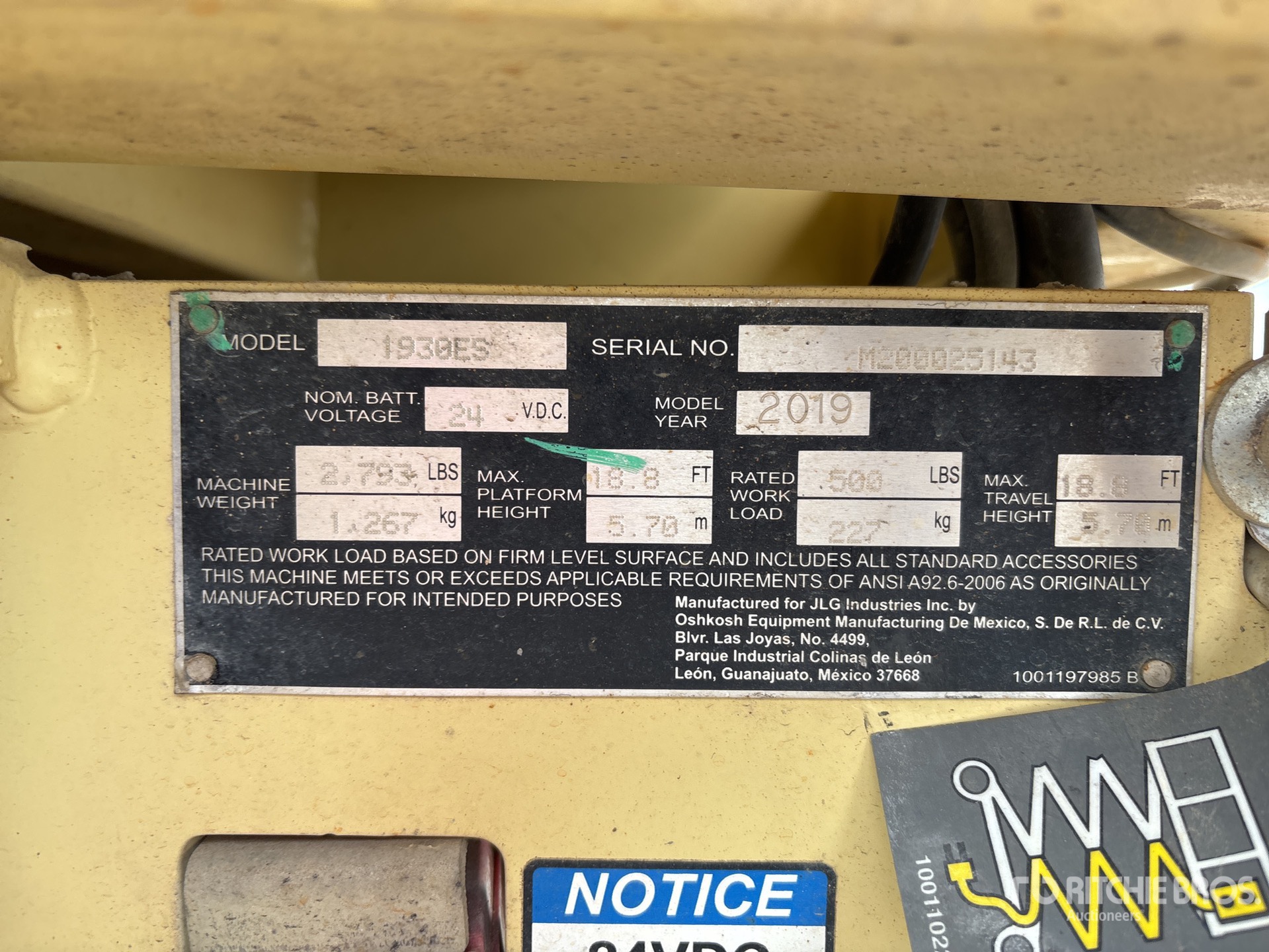 General Appearance with Serial Number / VIN