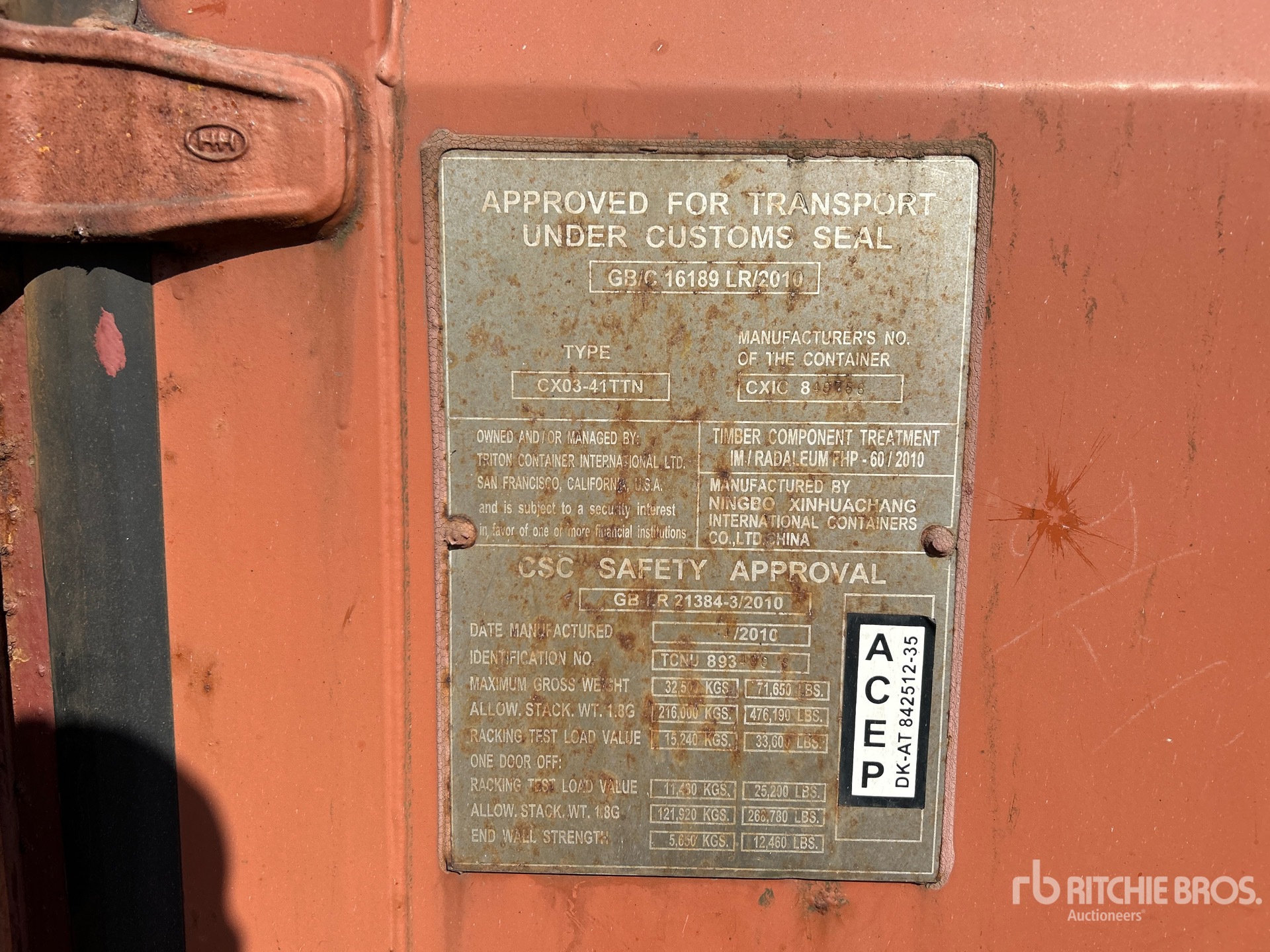 General Appearance with Serial Number / VIN