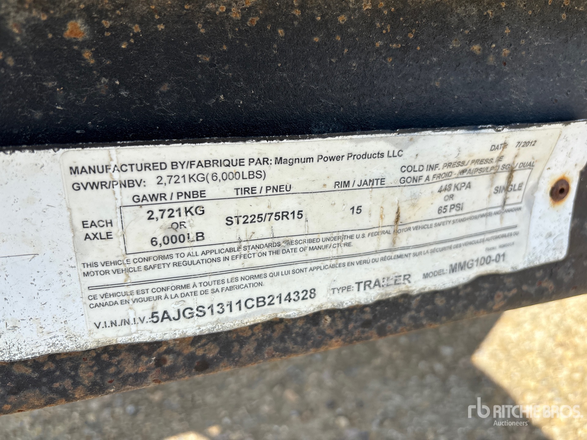 General Appearance with Serial Number / VIN