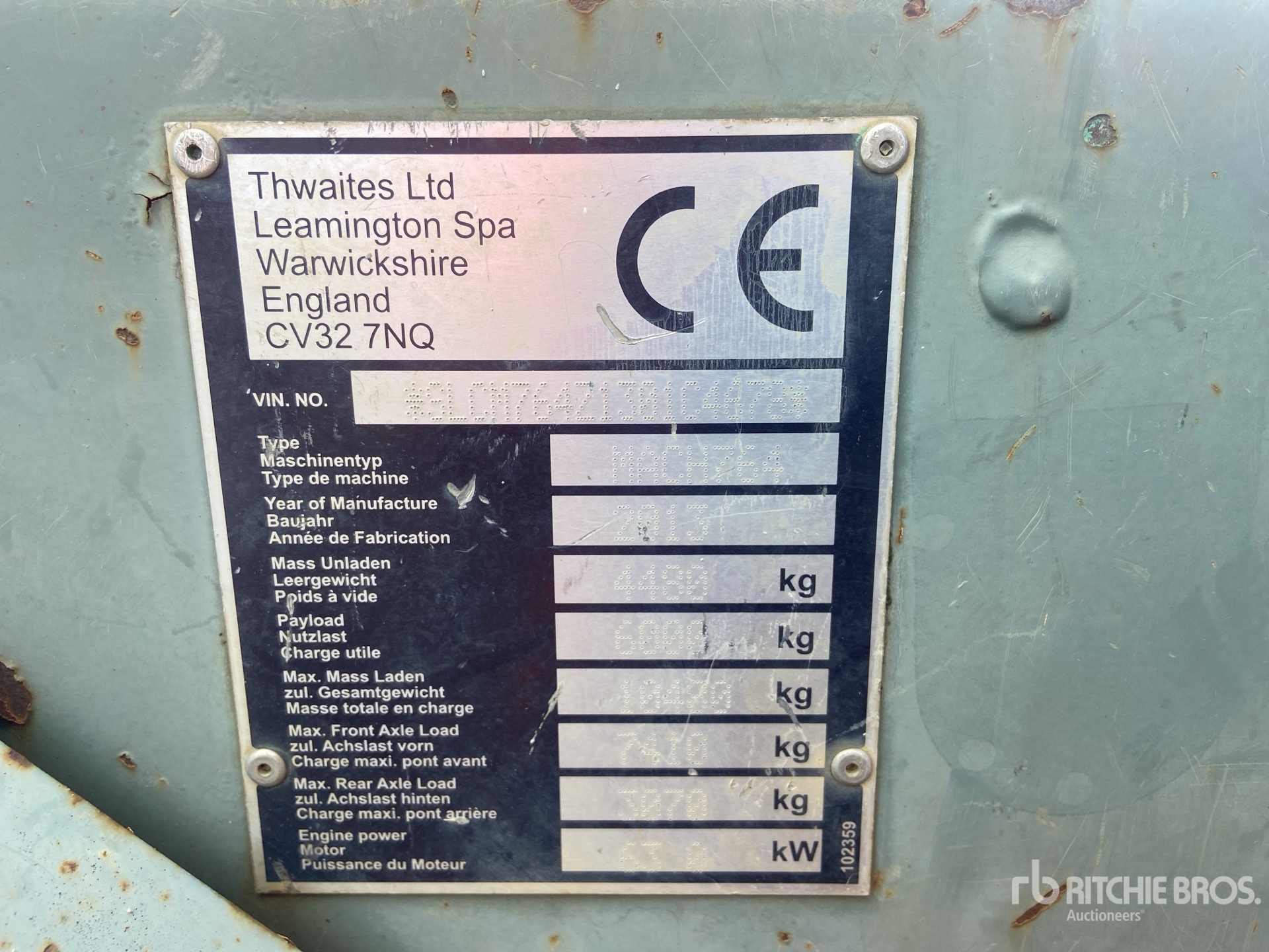 General Appearance with Serial Number / VIN