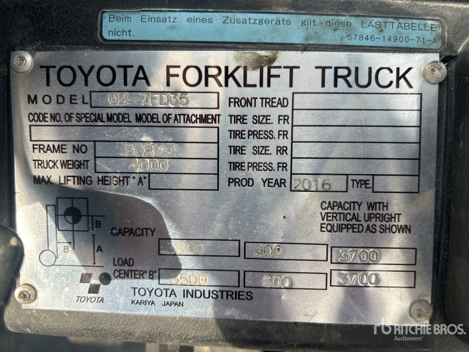 General Appearance with Serial Number / VIN