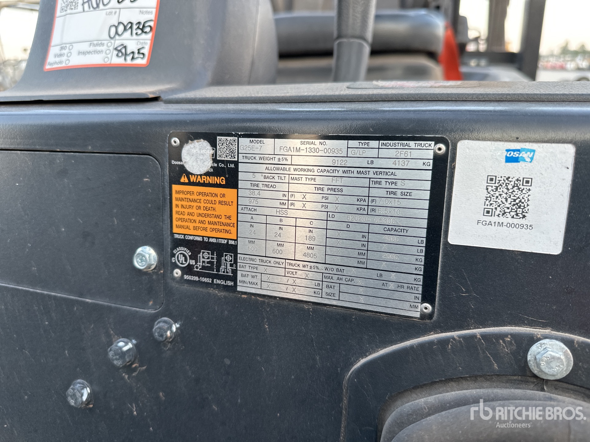 General Appearance with Serial Number / VIN
