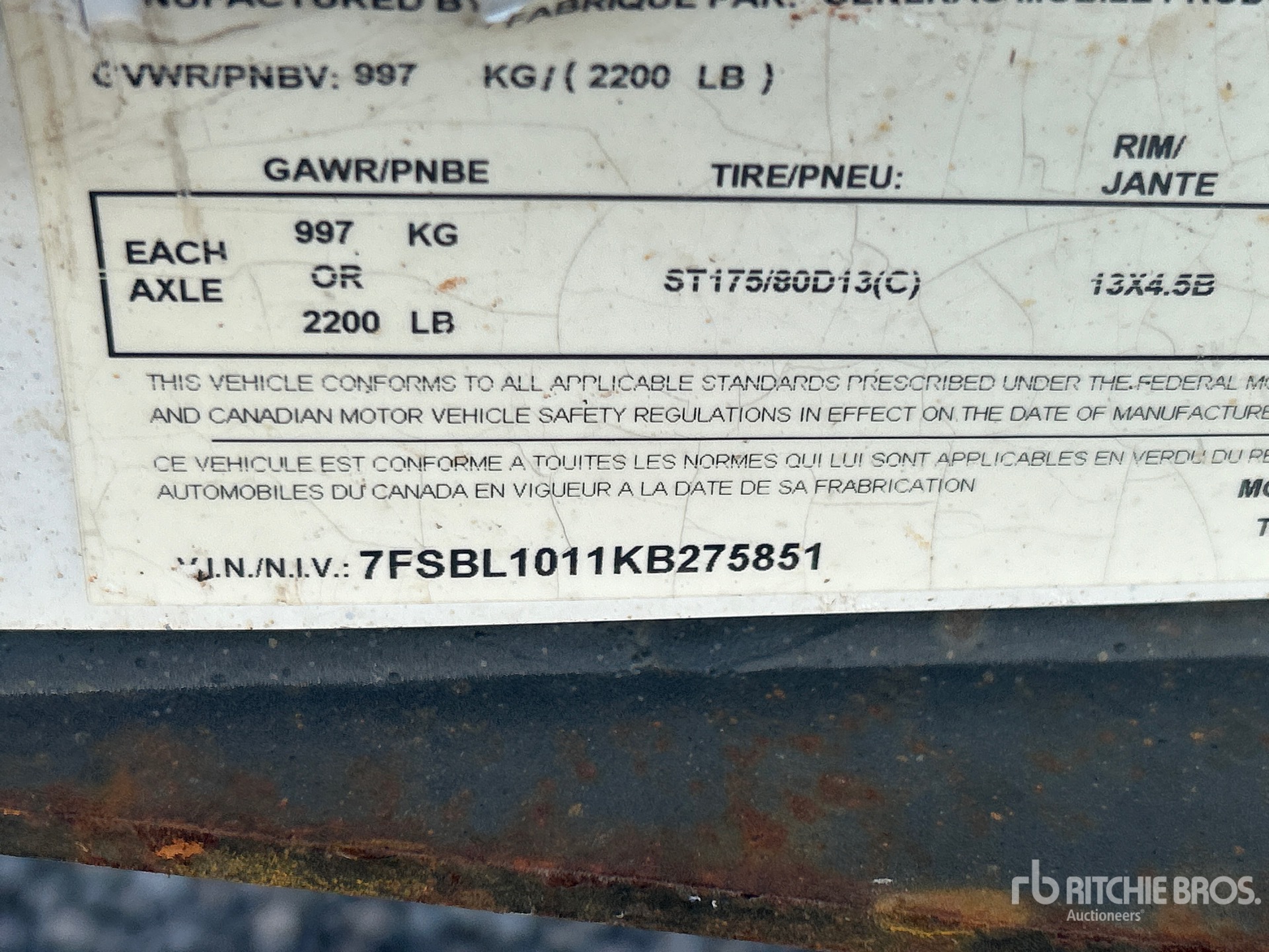 General Appearance with Serial Number / VIN