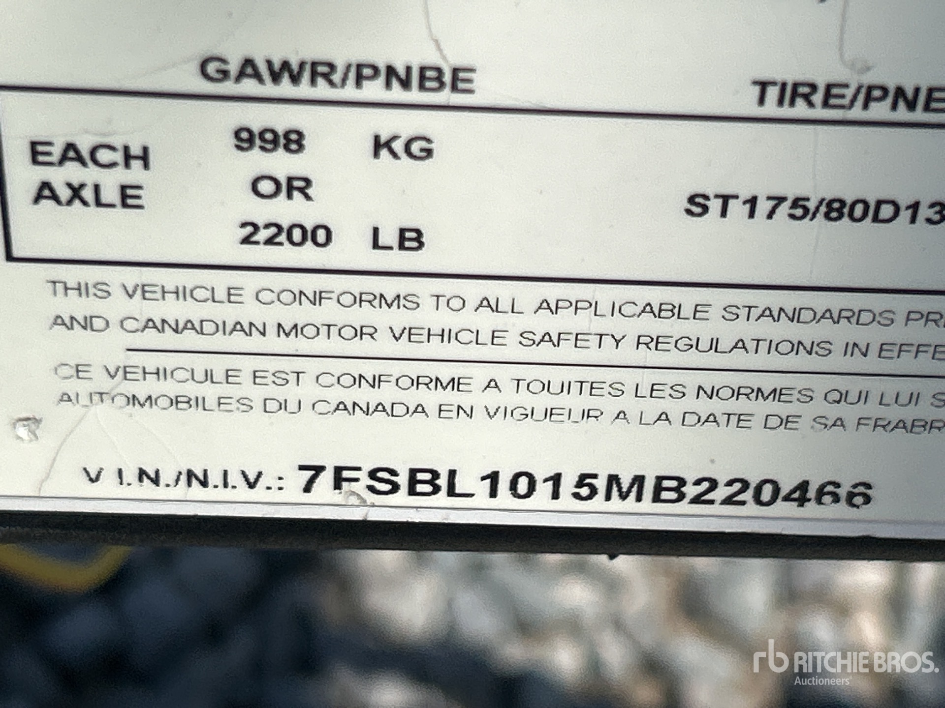 General Appearance with Serial Number / VIN
