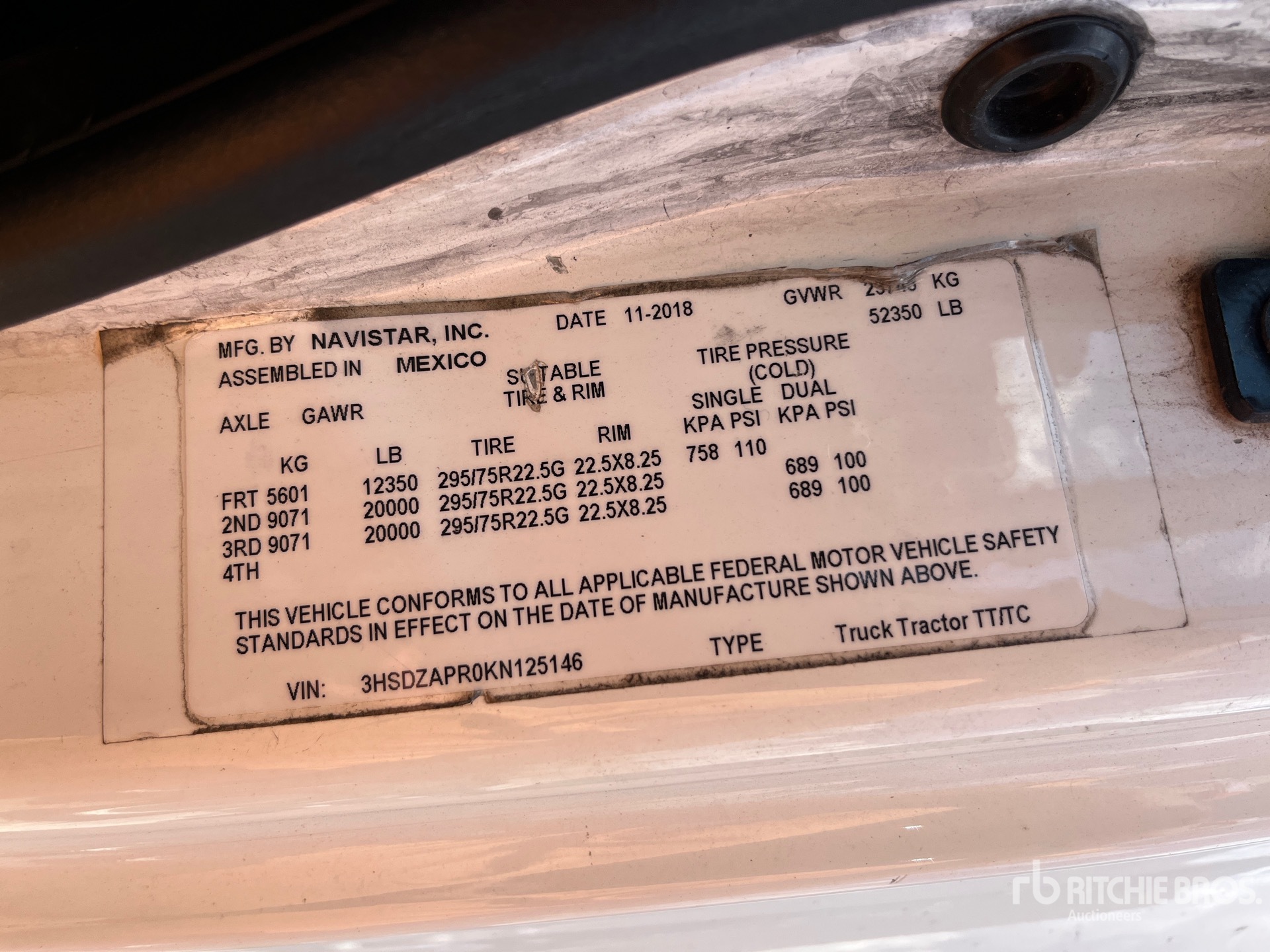 General Appearance with Serial Number / VIN