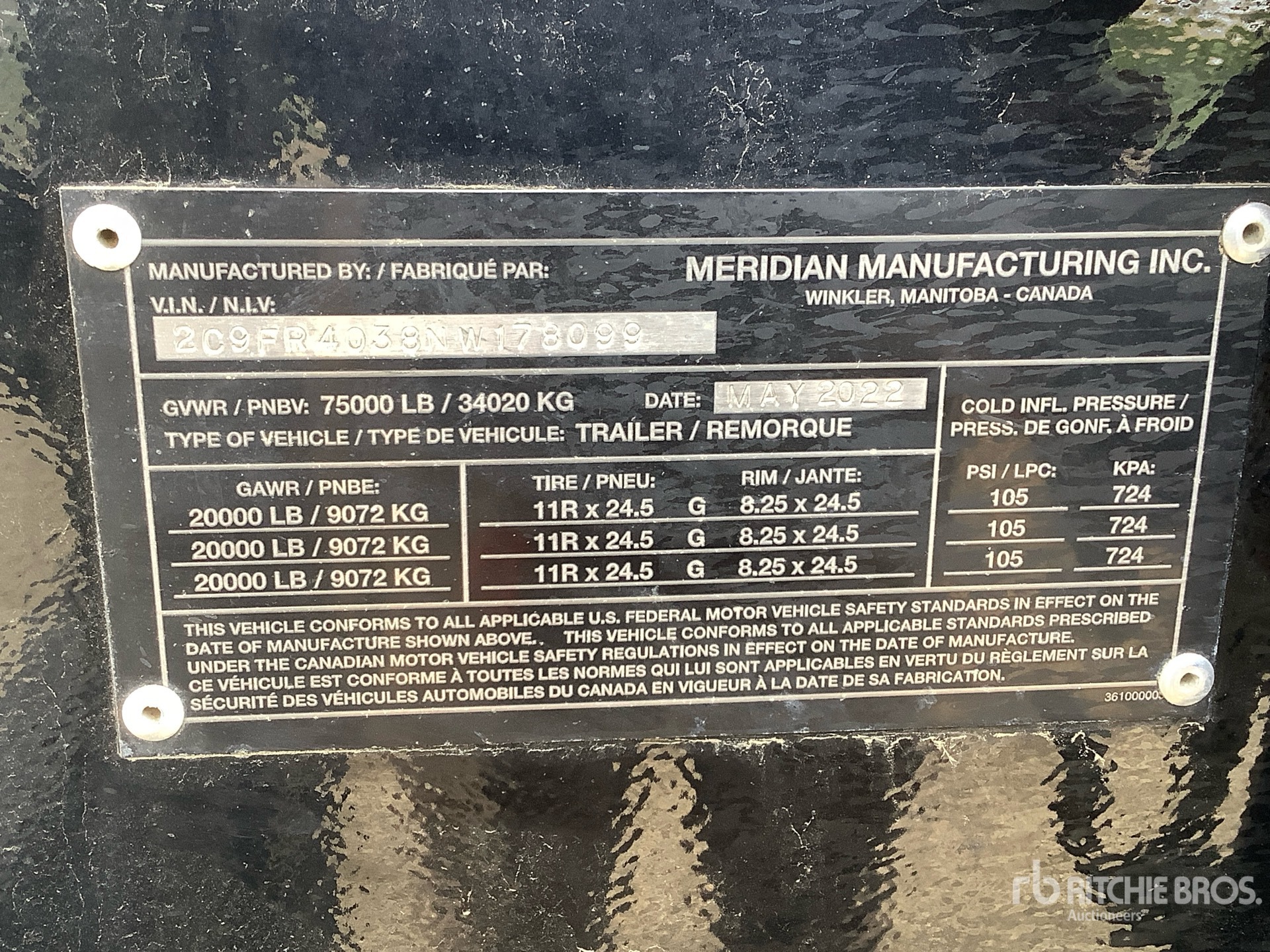 General Appearance with Serial Number / VIN