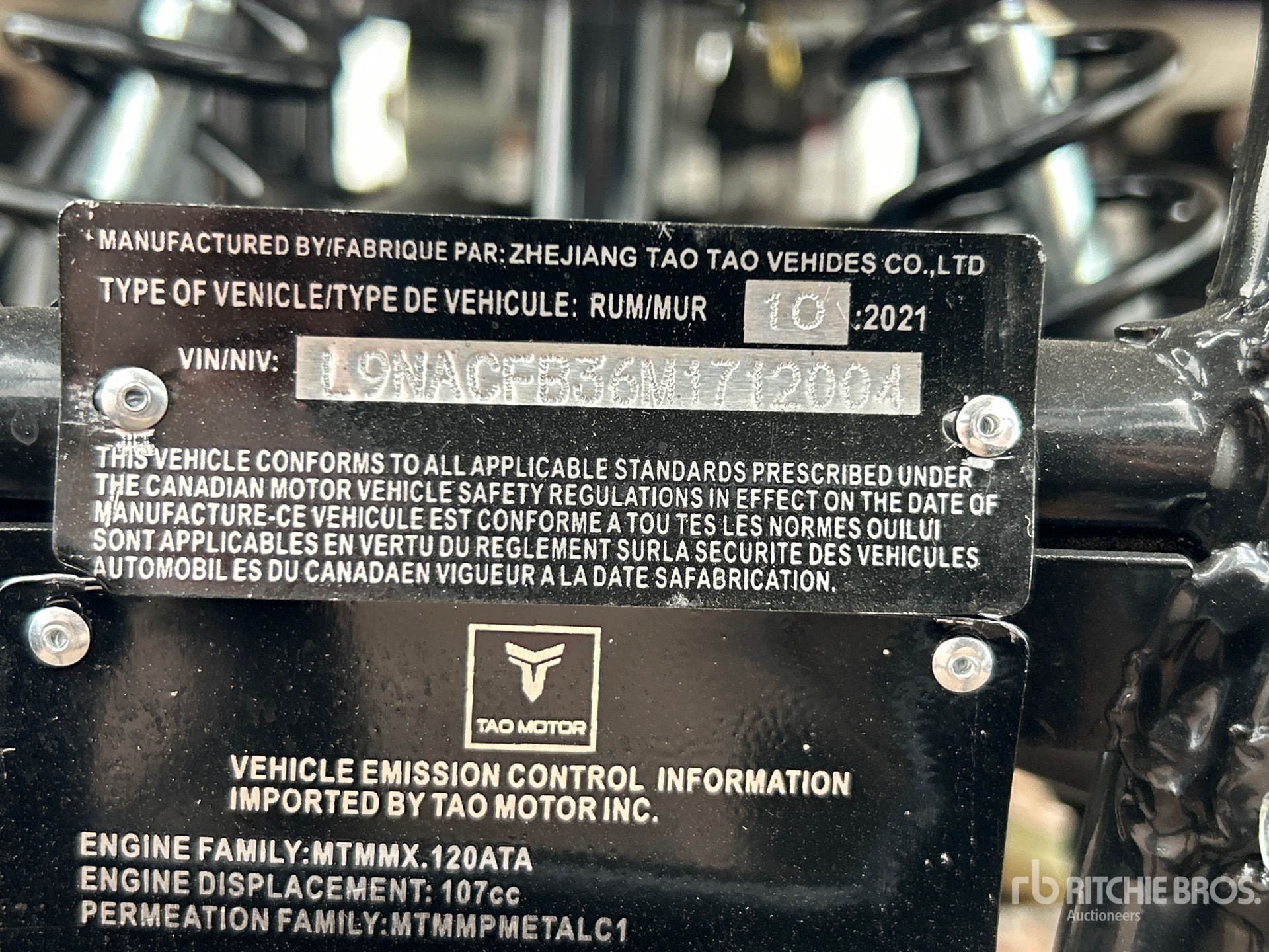 General Appearance with Serial Number / VIN