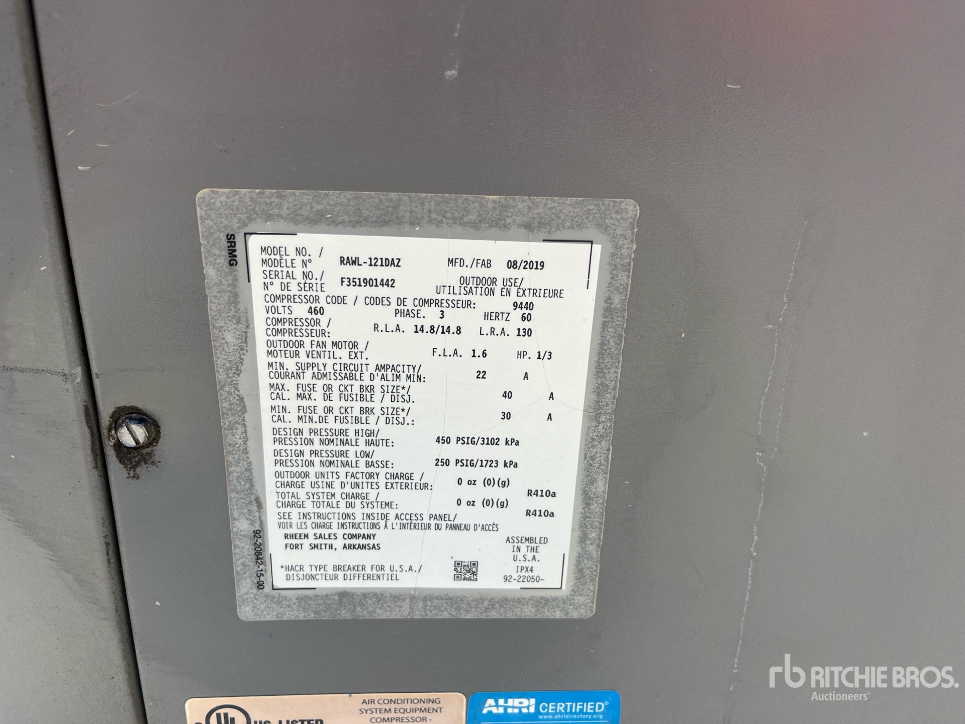 General Appearance with Serial Number / VIN