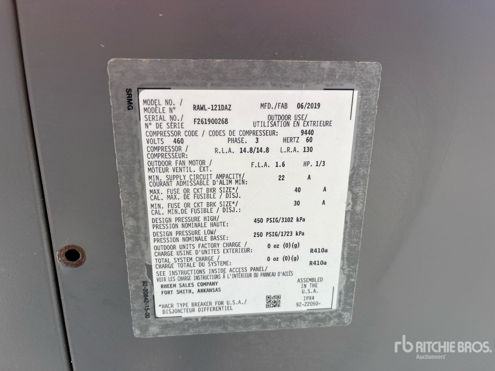General Appearance with Serial Number / VIN