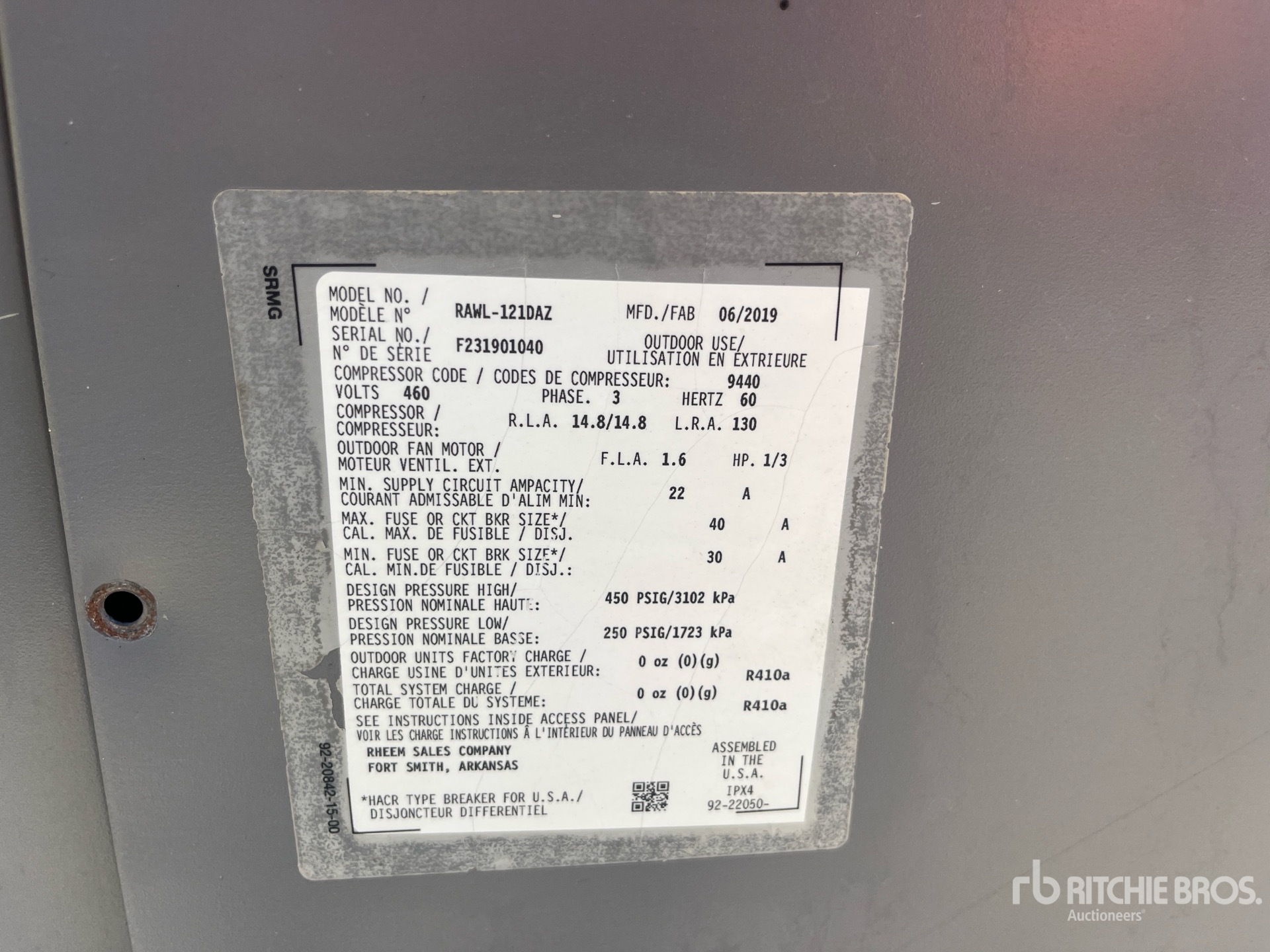General Appearance with Serial Number / VIN