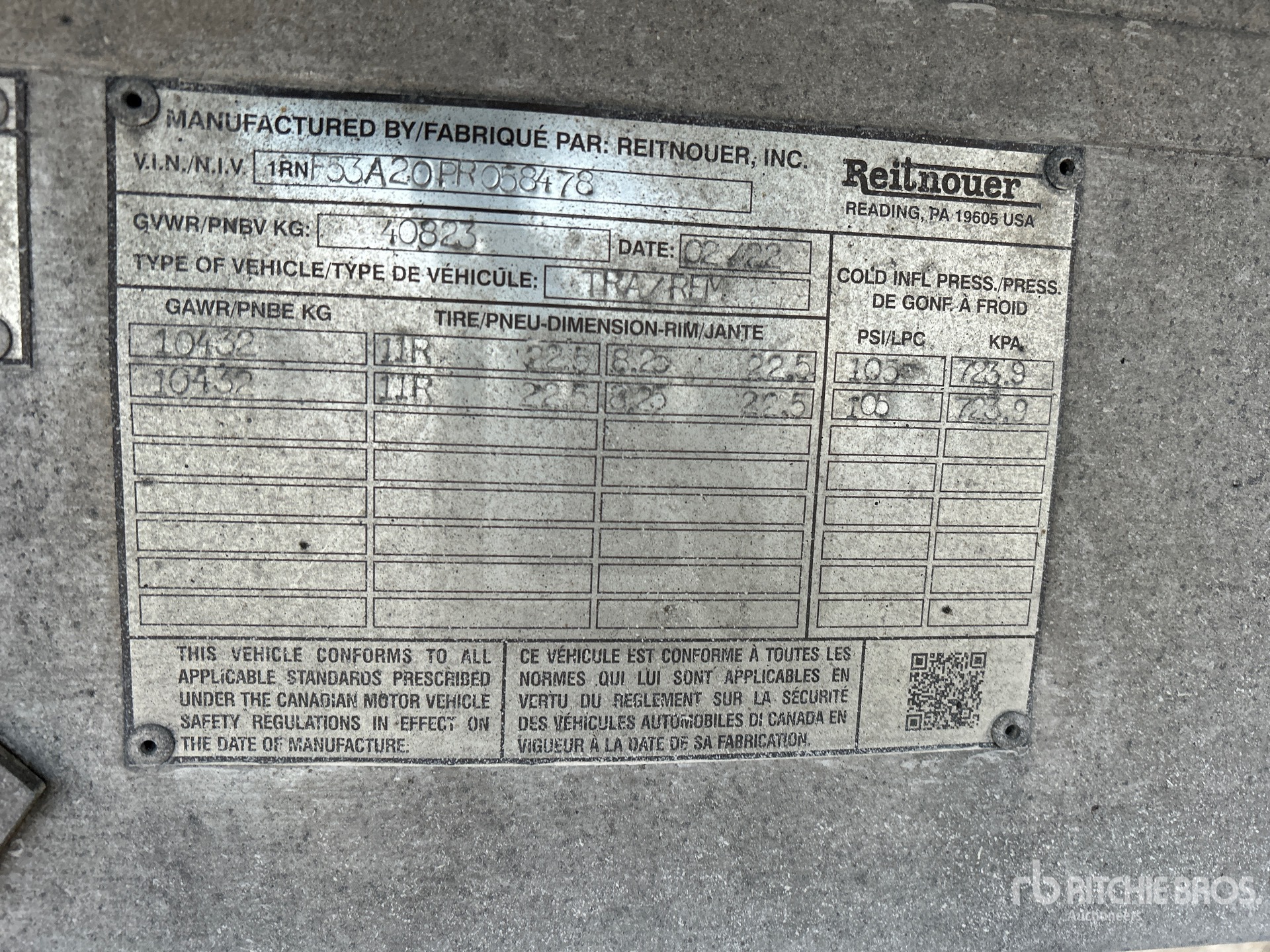 General Appearance with Serial Number / VIN