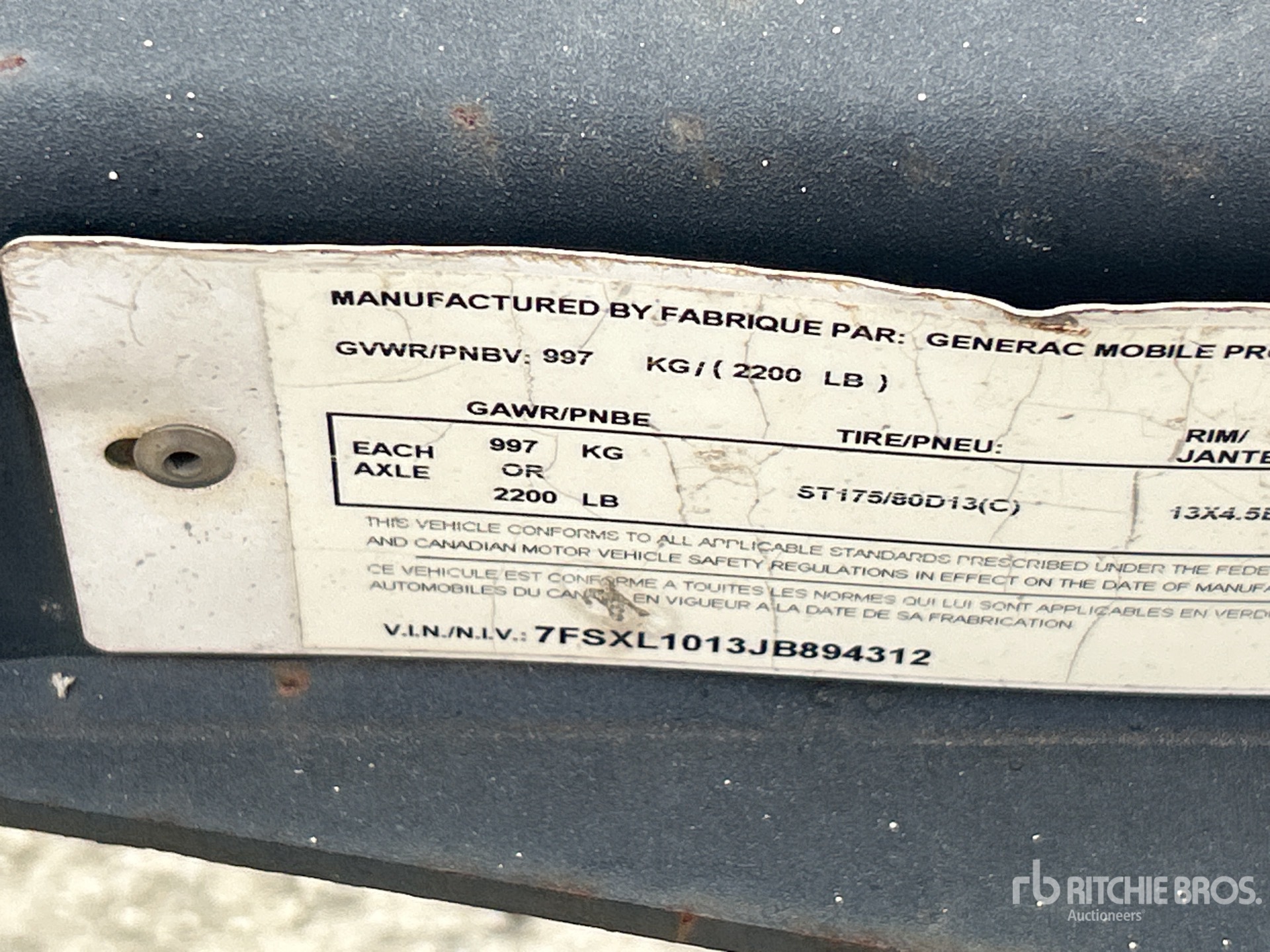 General Appearance with Serial Number / VIN