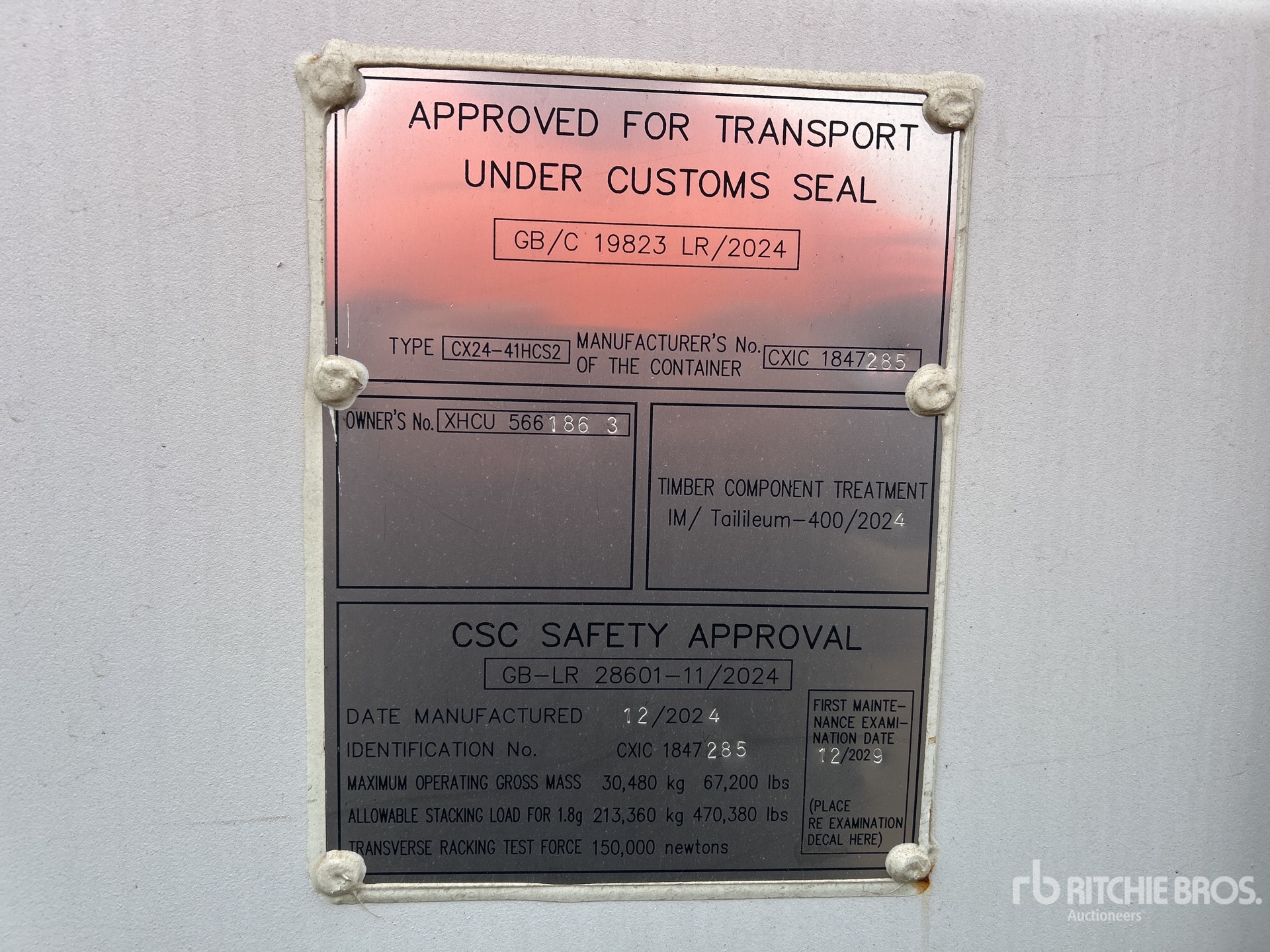 General Appearance with Serial Number / VIN