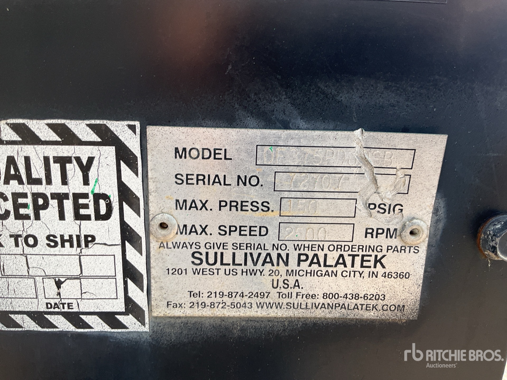 General Appearance with Unit Serial Number