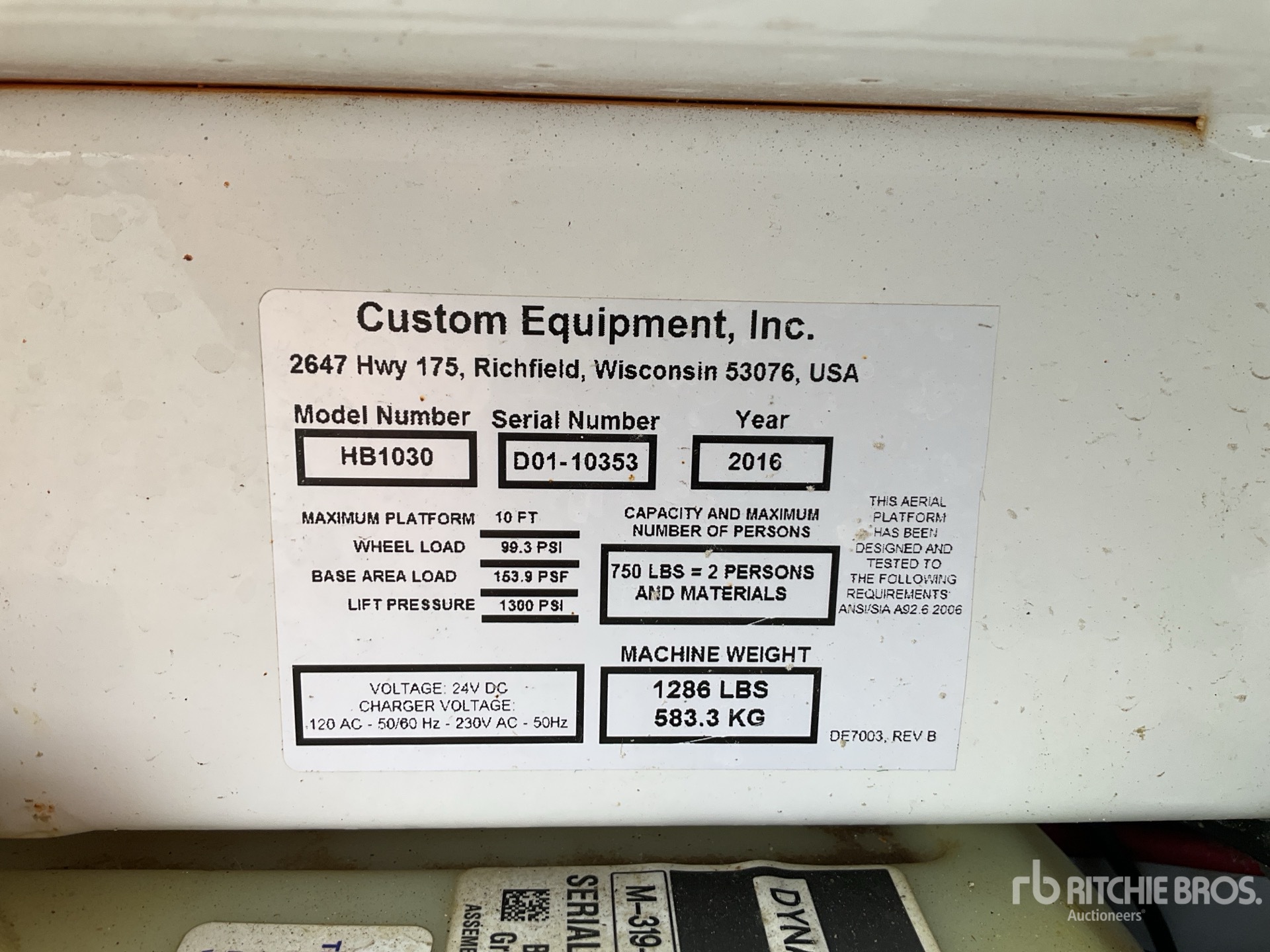 General Appearance with Serial Number / VIN