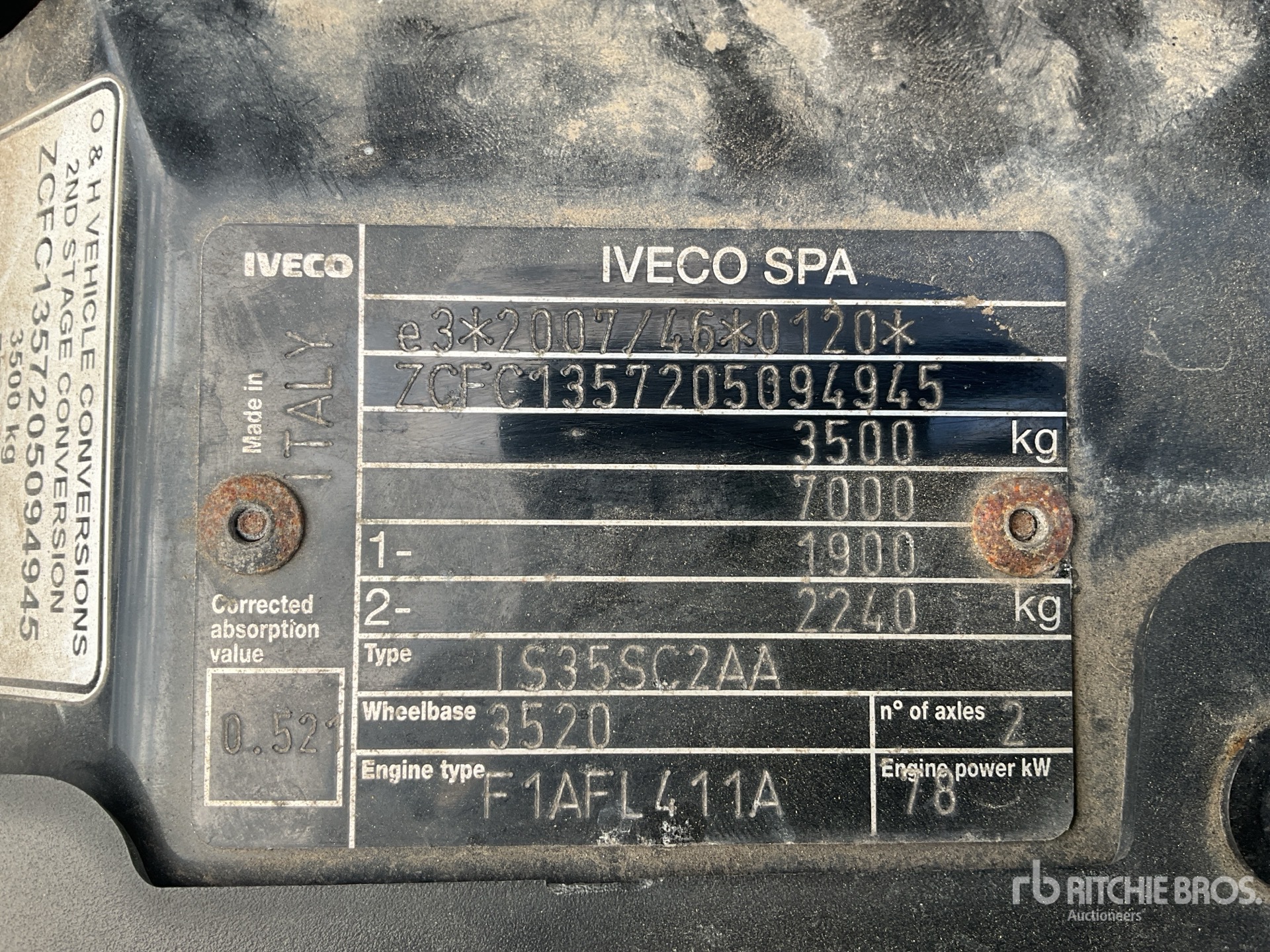 General Appearance with Serial Number / VIN