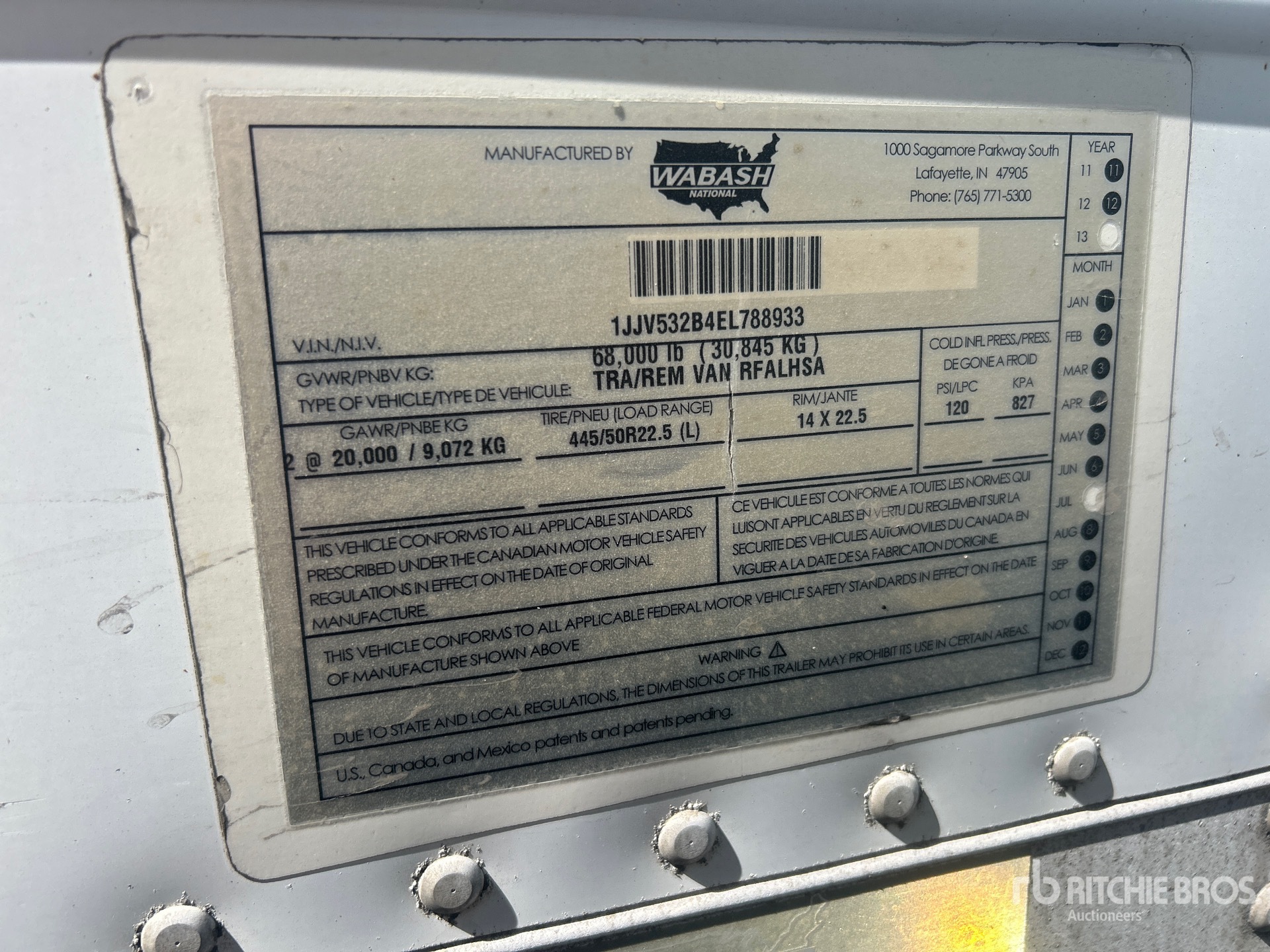 General Appearance with Serial Number / VIN