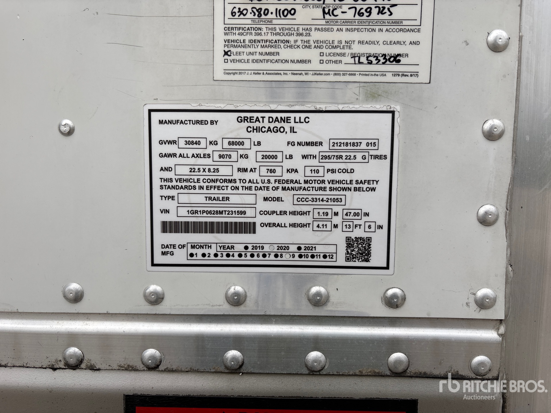 General Appearance with Serial Number / VIN