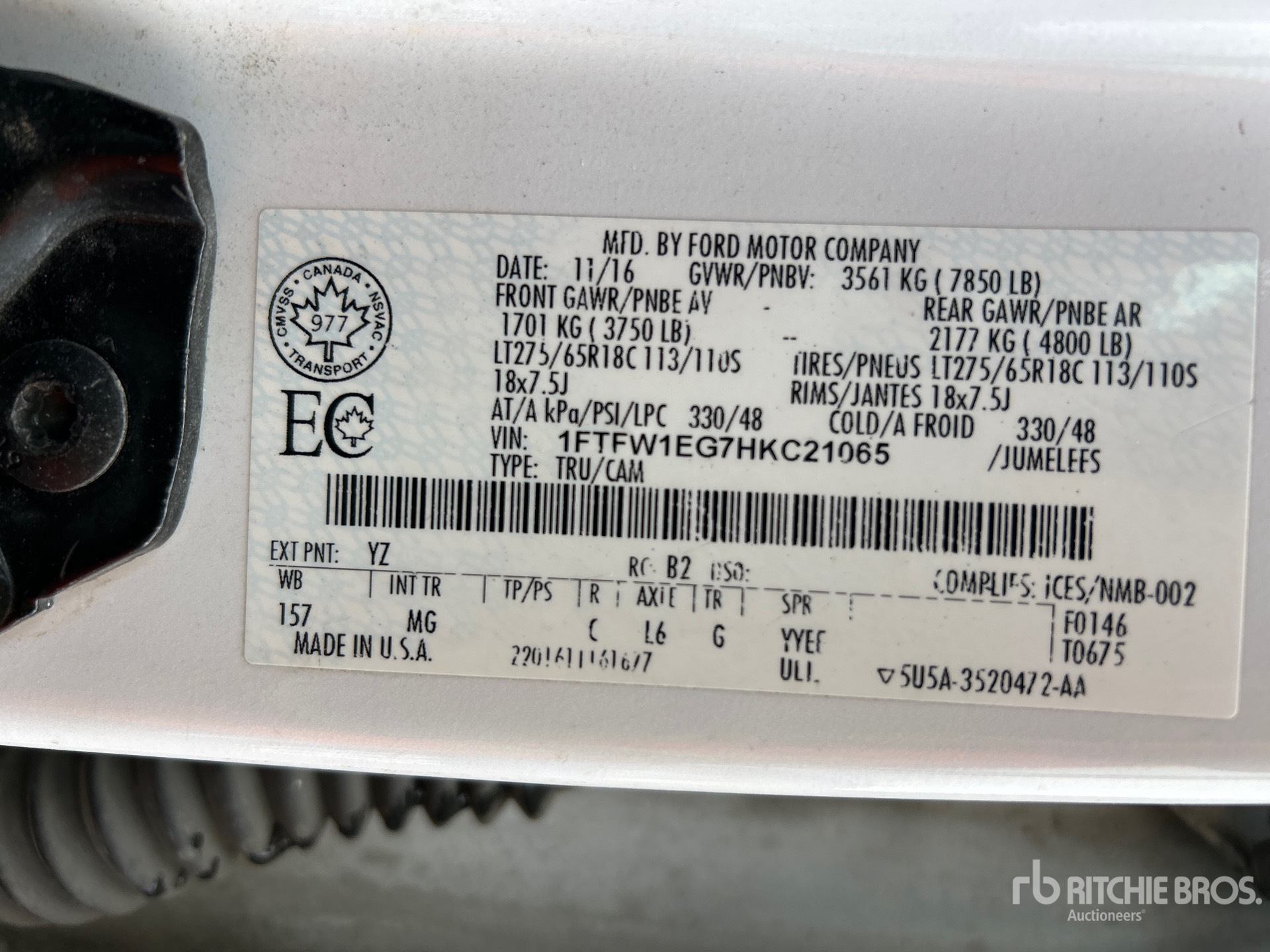 General Appearance with Serial Number / VIN