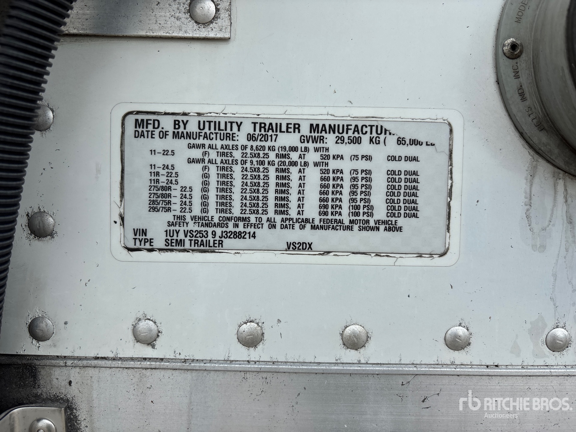 General Appearance with Serial Number / VIN