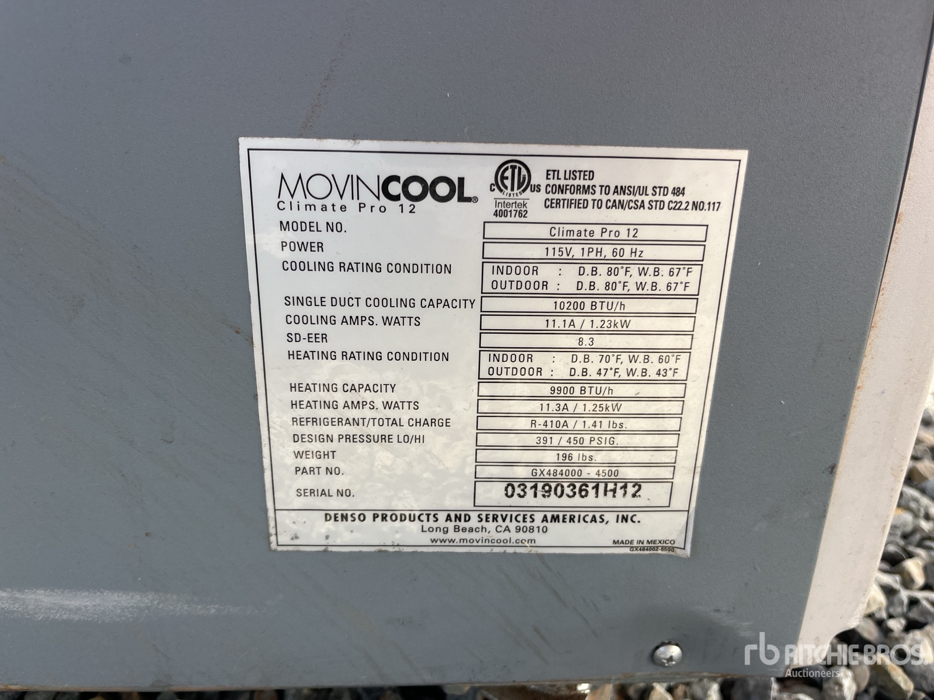 General Appearance with Serial Number / VIN