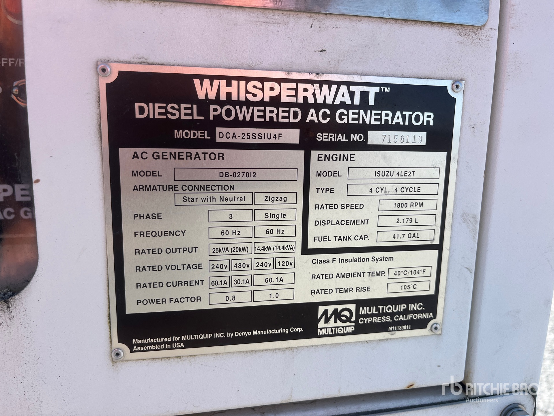 General Appearance with Serial Number / VIN