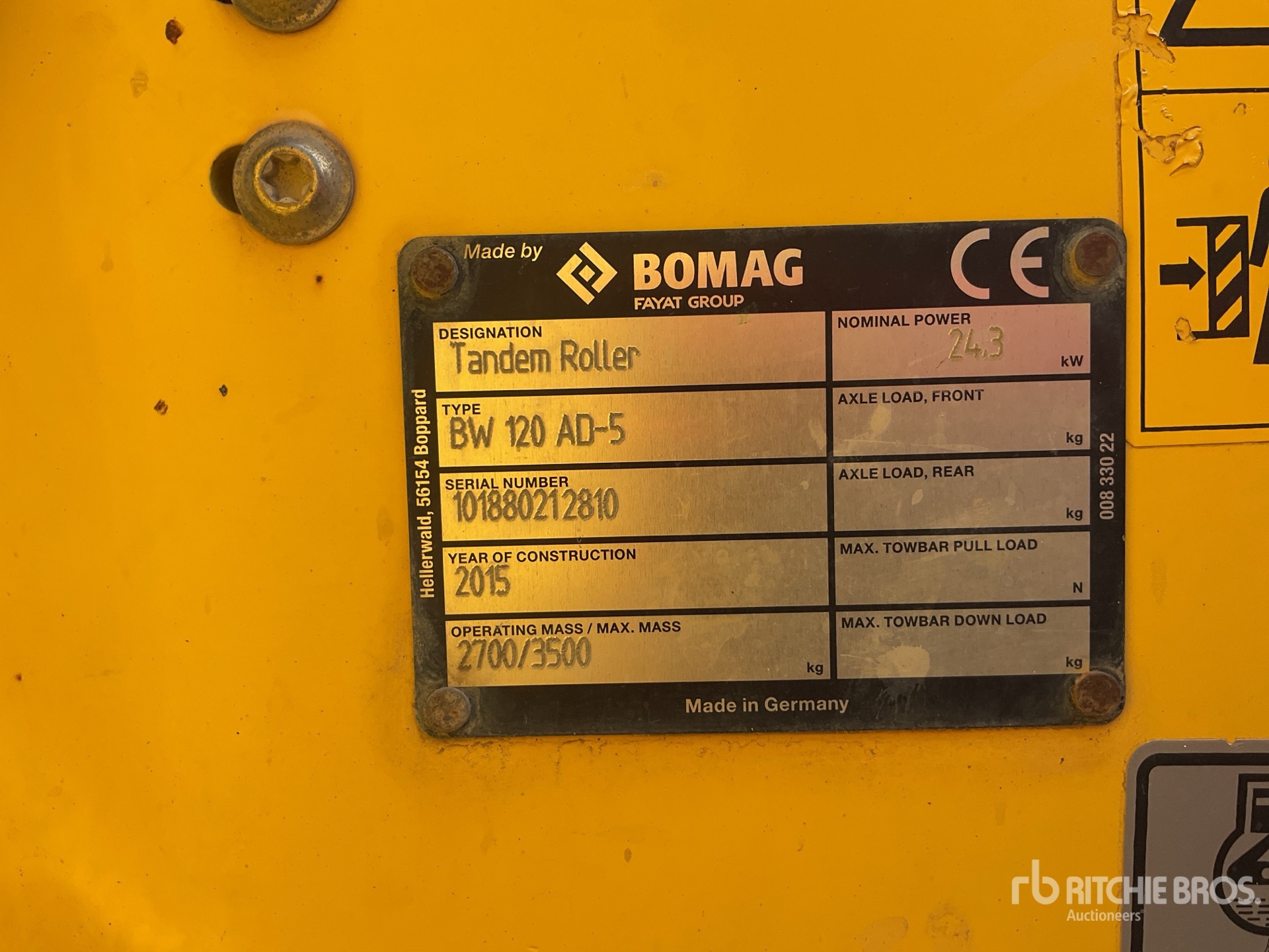 General Appearance with Serial Number / VIN