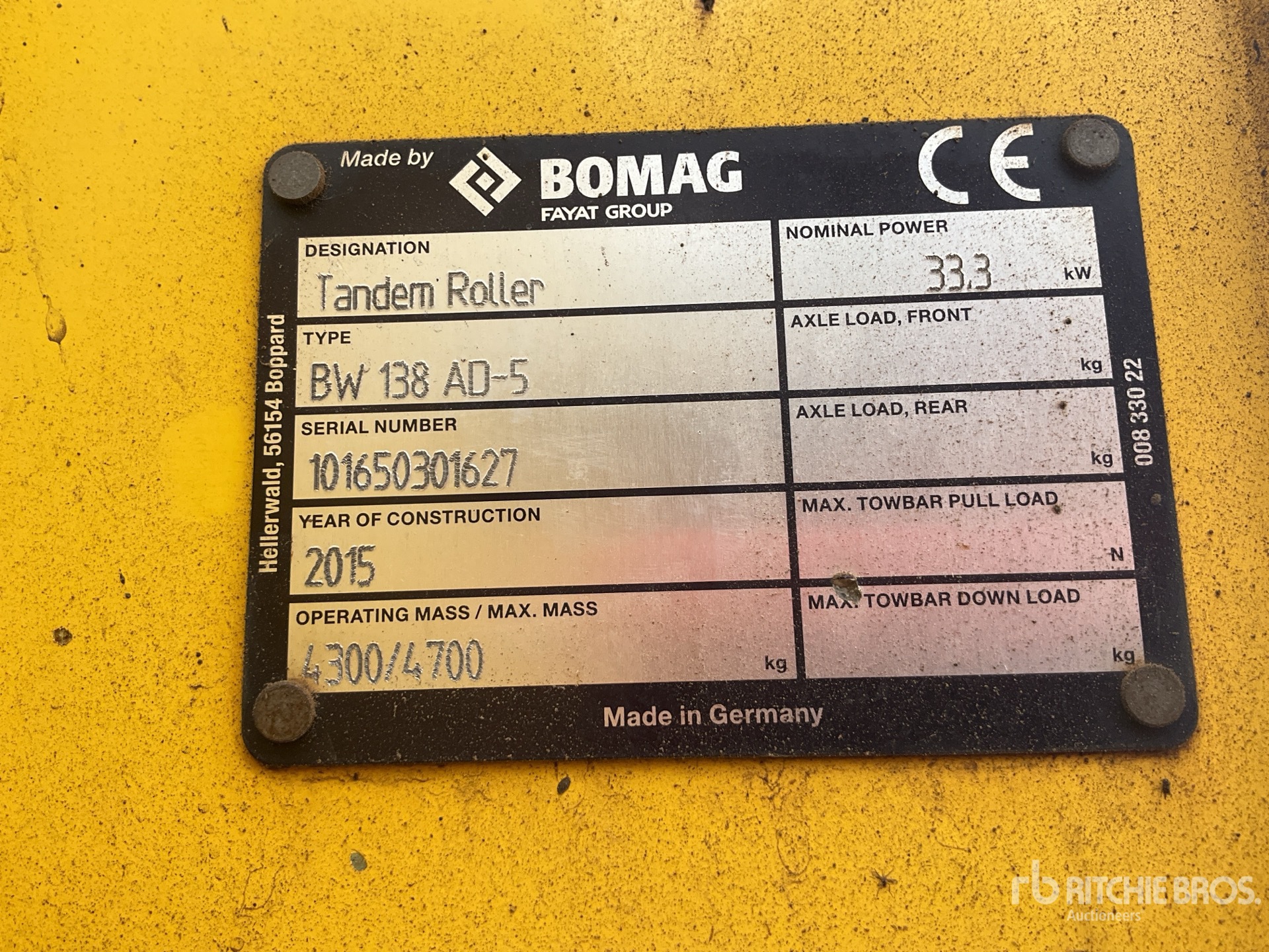 General Appearance with Serial Number / VIN