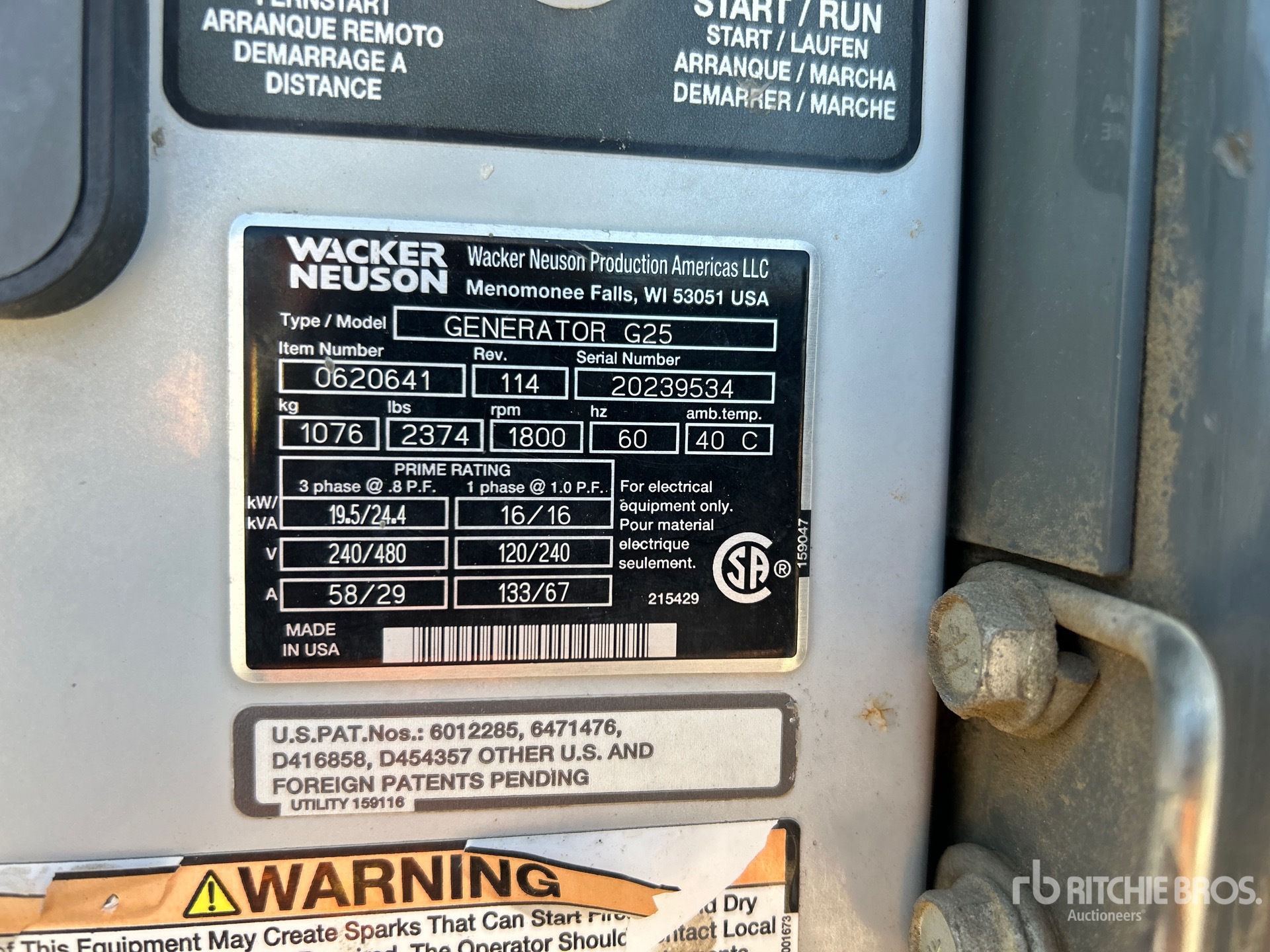 General Appearance with Serial Number / VIN