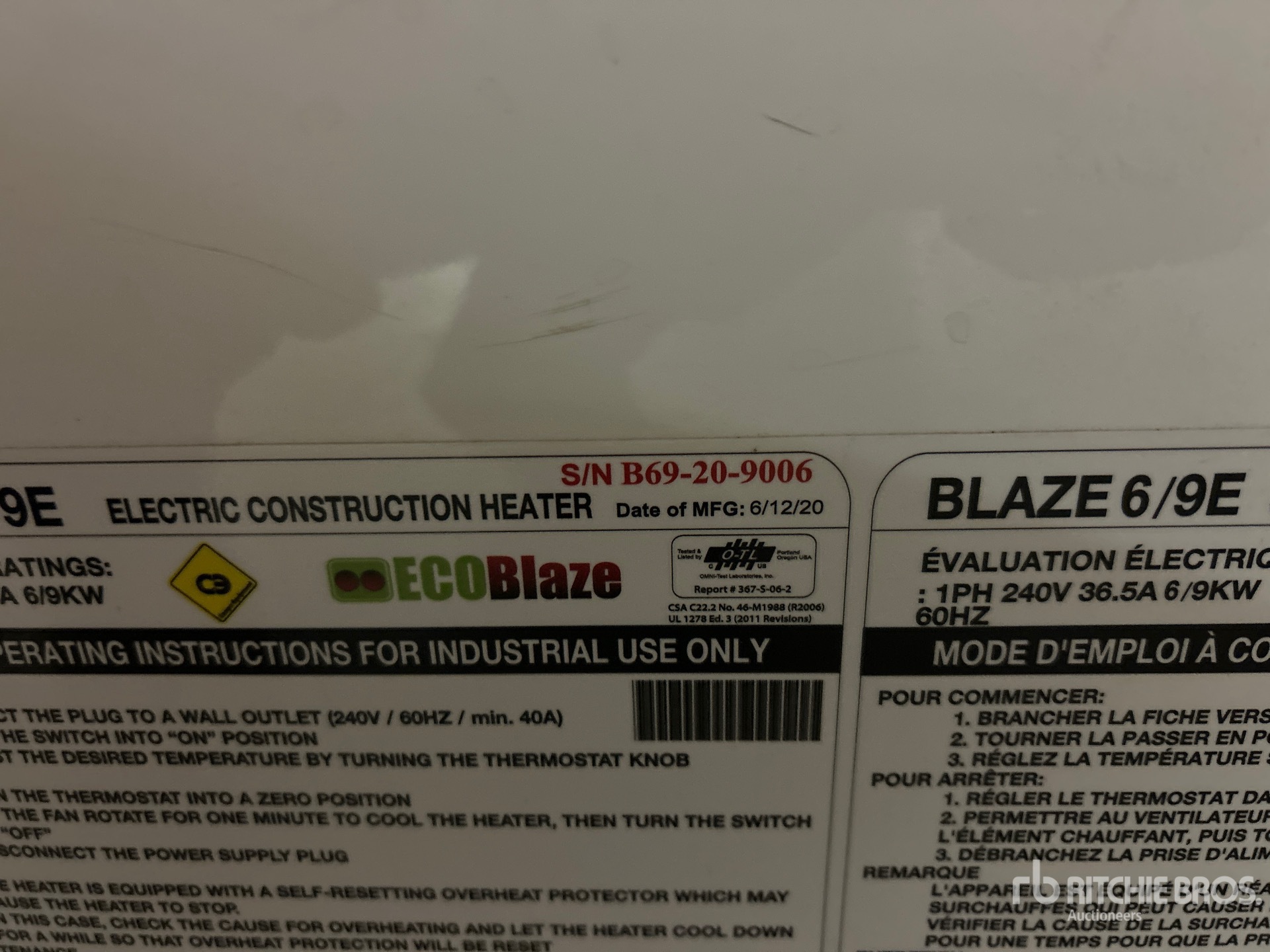 General Appearance with Serial Number / VIN