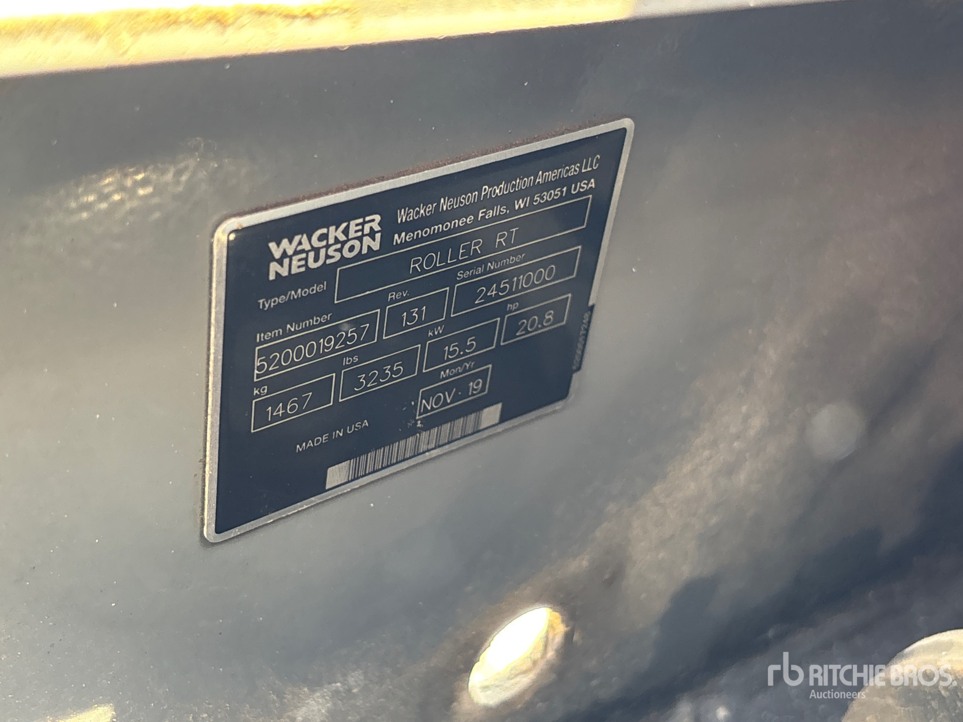 General Appearance with Serial Number / VIN