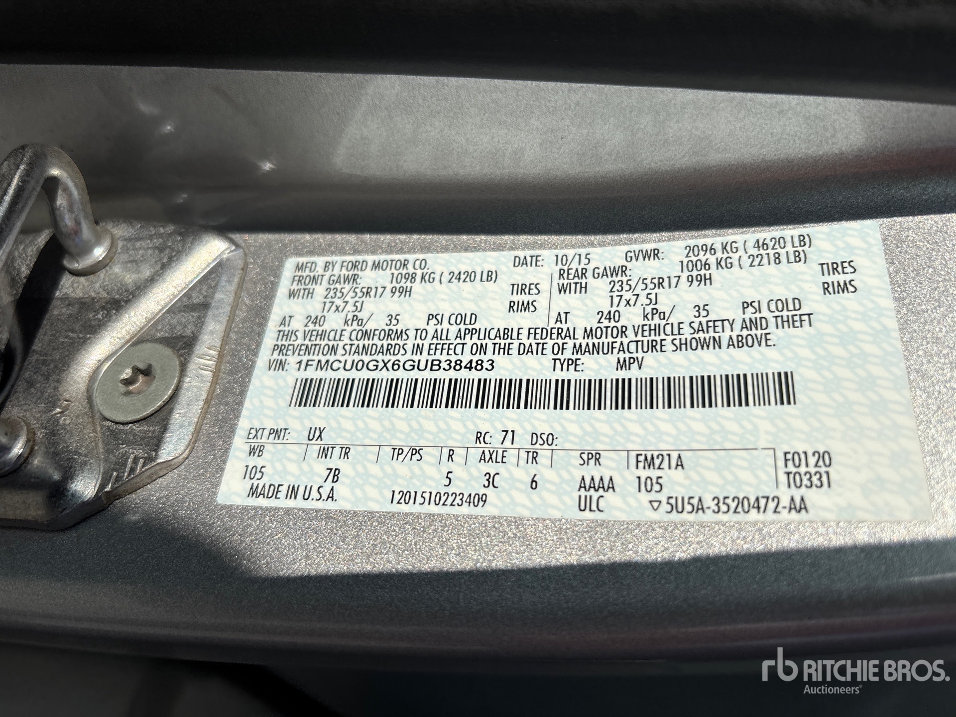 General Appearance with Serial Number / VIN