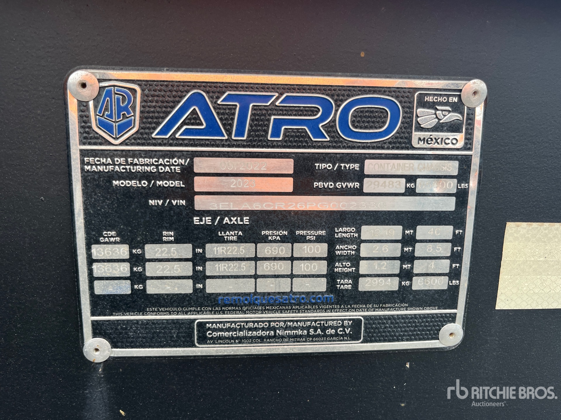 General Appearance with Serial Number / VIN