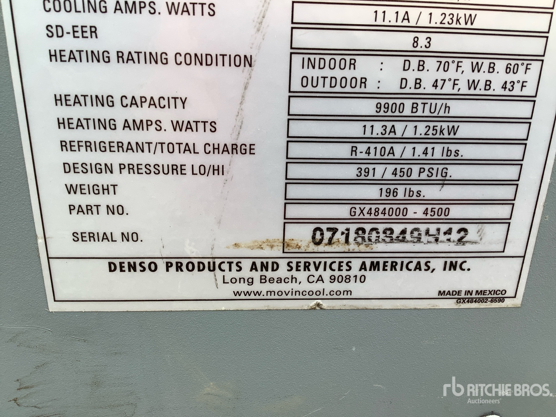 General Appearance with Serial Number / VIN