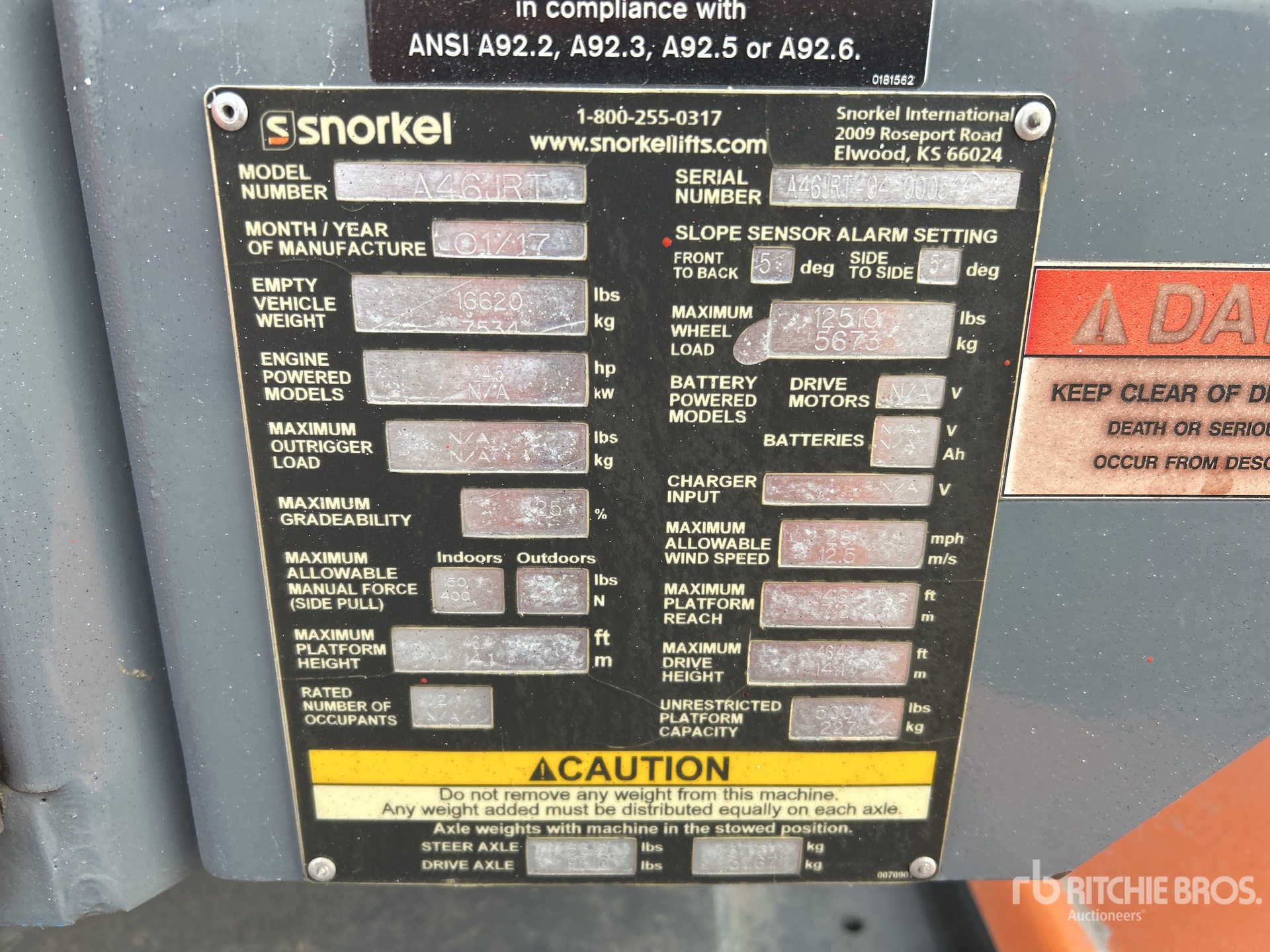 General Appearance with Serial Number / VIN