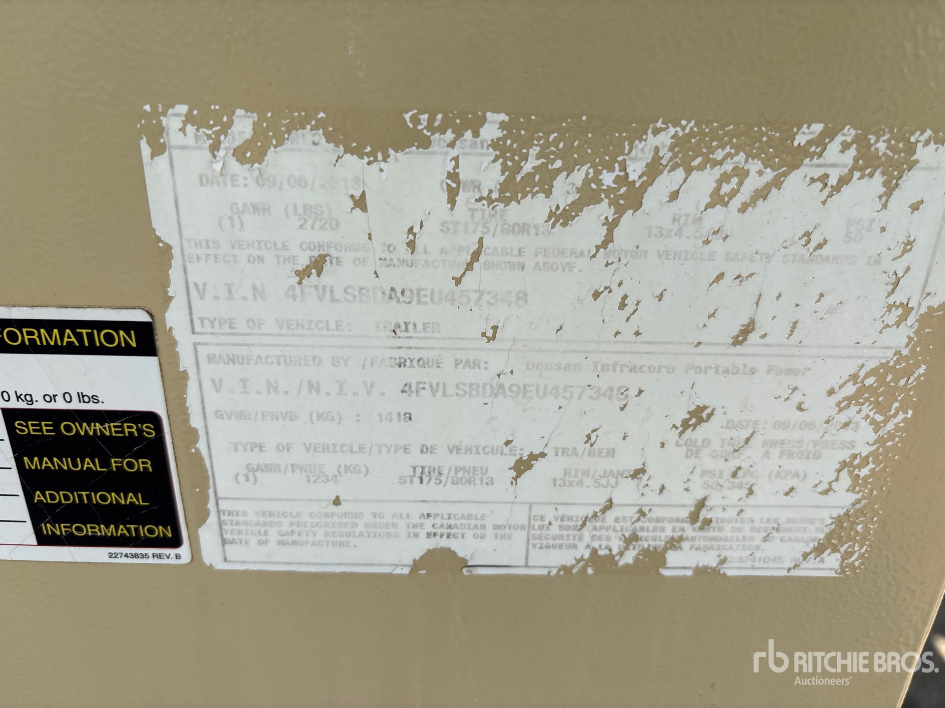 General Appearance with Serial Number / VIN