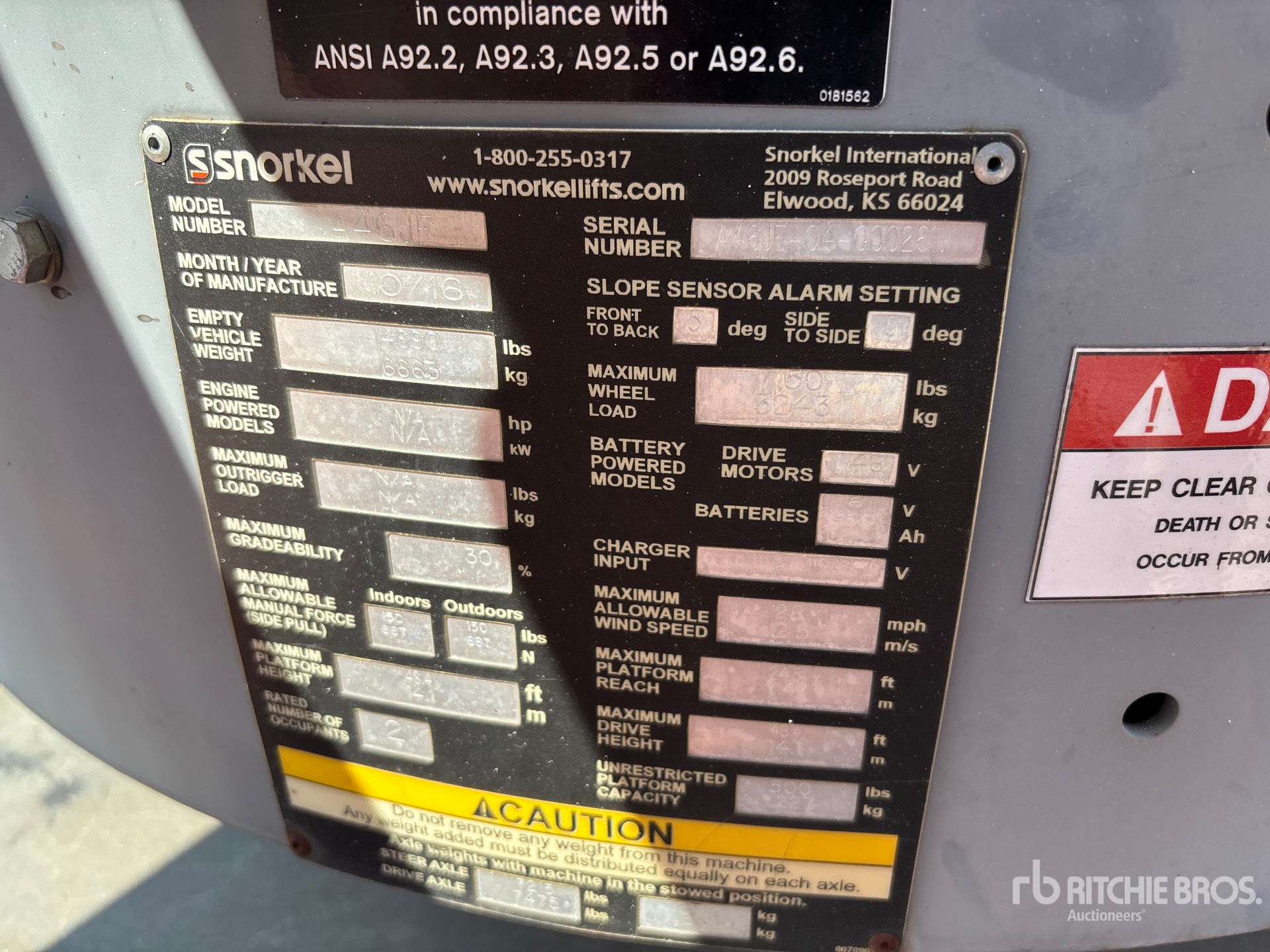 General Appearance with Serial Number / VIN