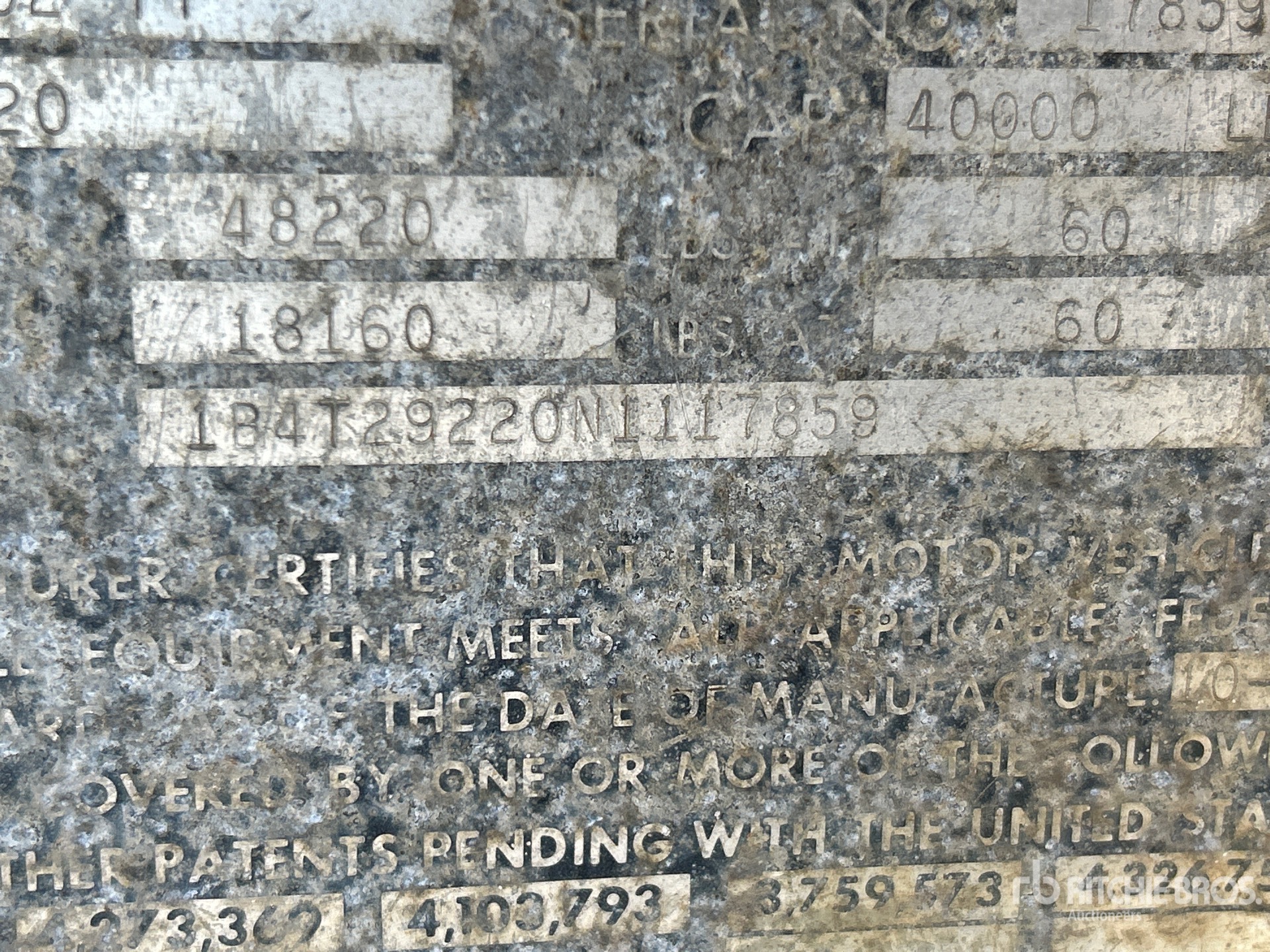 General Appearance with Serial Number / VIN